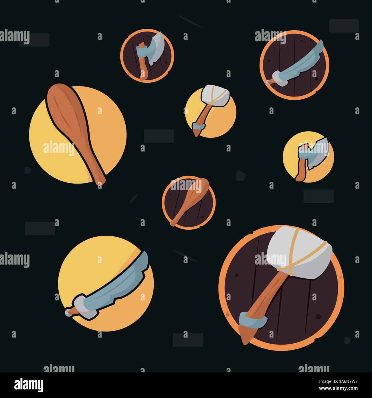 Set of different medieval weapon icons Vector Stock Vector Image & Art ...