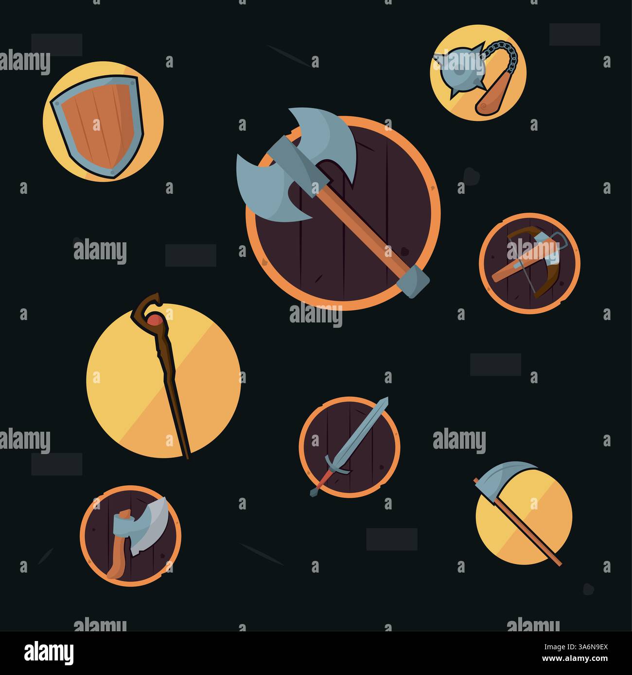 Set of different medieval weapon icons Vector Stock Vector Image & Art ...