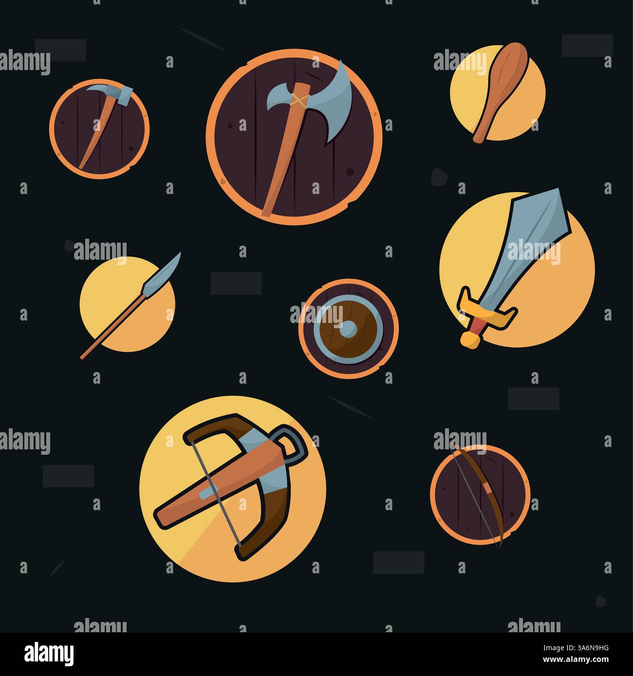 Set of different medieval weapon icons Vector Stock Vector Image & Art ...