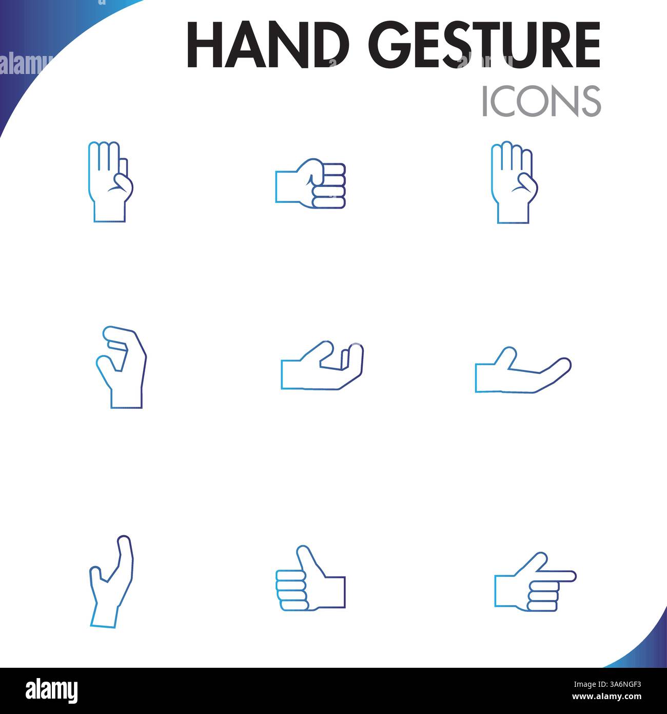 Set of hand gesture icons Flat design Stock Vector Image & Art - Alamy