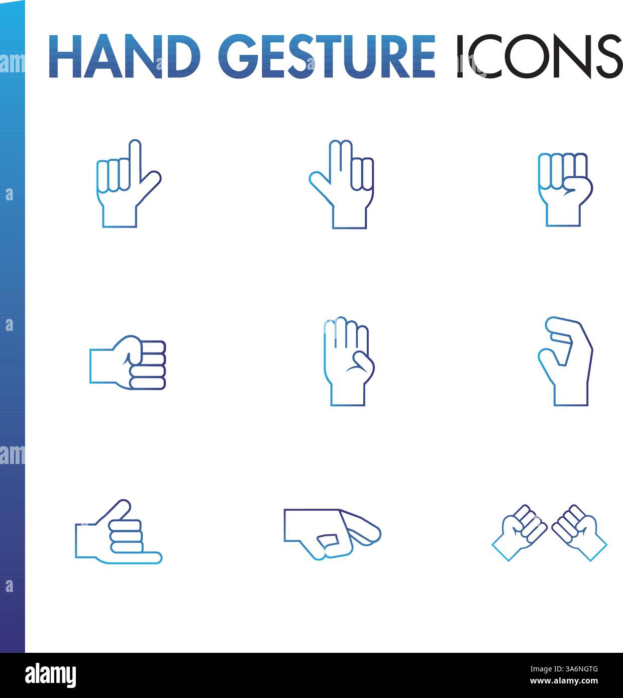Set of hand gesture icons Flat design Stock Vector Image & Art - Alamy