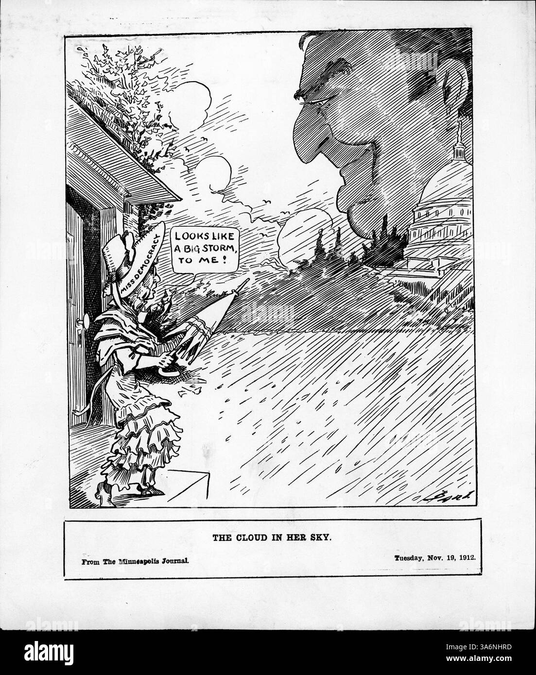 in-this-political-cartoon-miss-democracy-holds-an-umbrella-as-a-storm