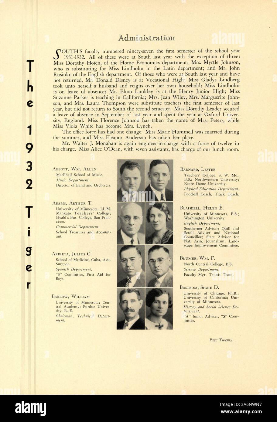 Major school events from the 1931 1932 year hi-res stock photography ...