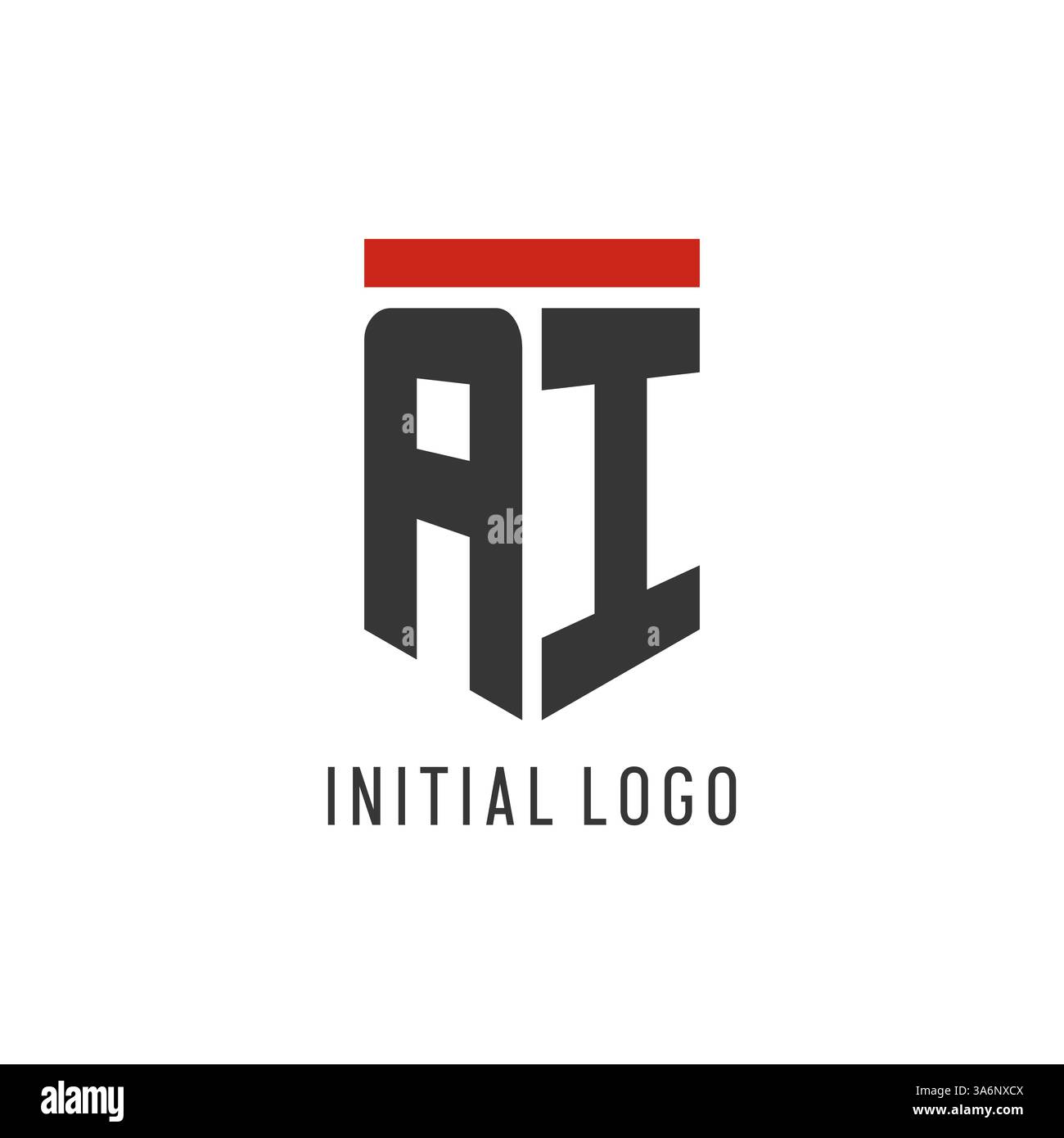 AI initial esport logo with simple shield design style vector graphic Stock Vector
