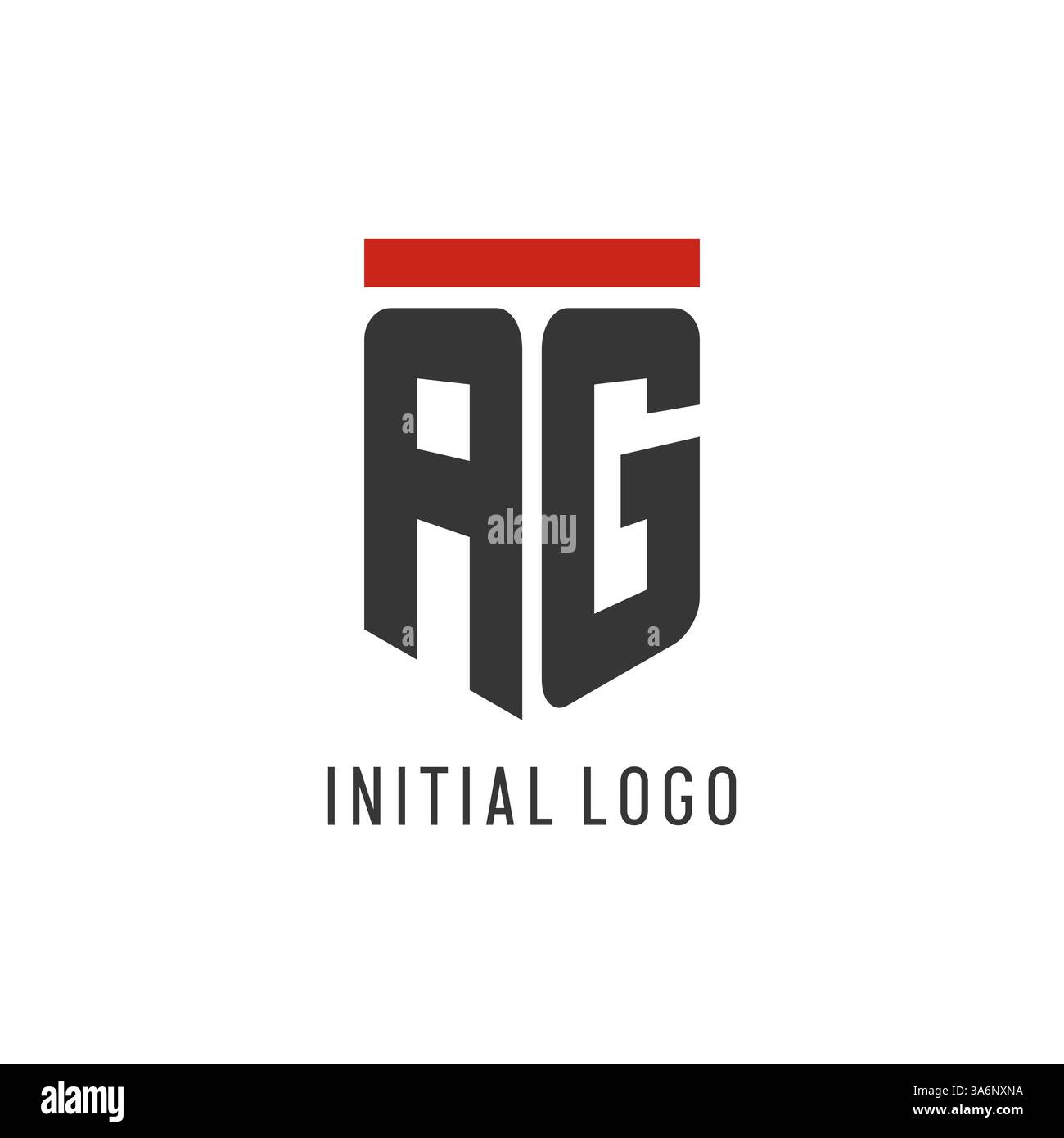 AG initial esport logo with simple shield design style vector graphic Stock Vector
