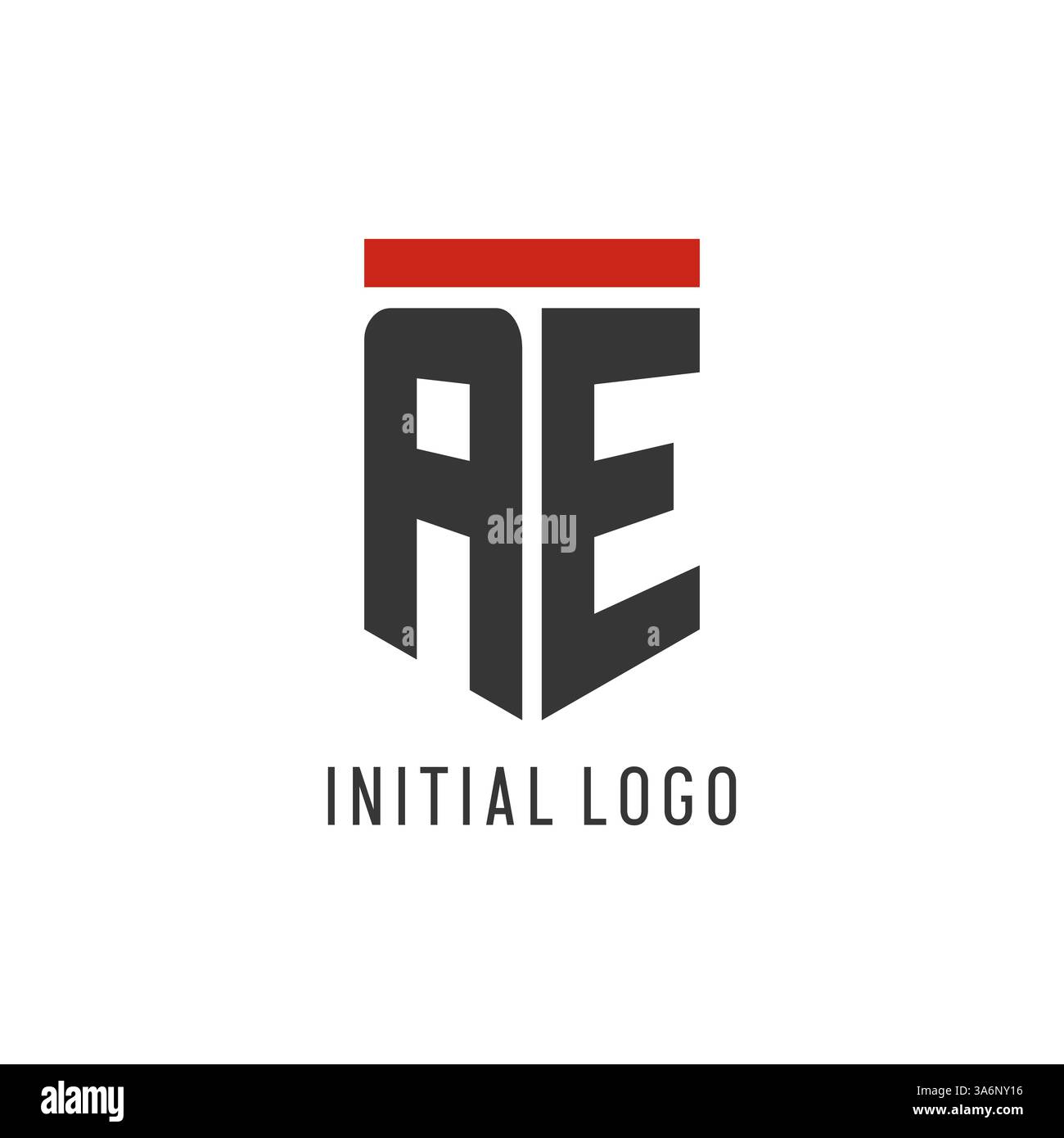 AE initial esport logo with simple shield design style vector graphic Stock Vector