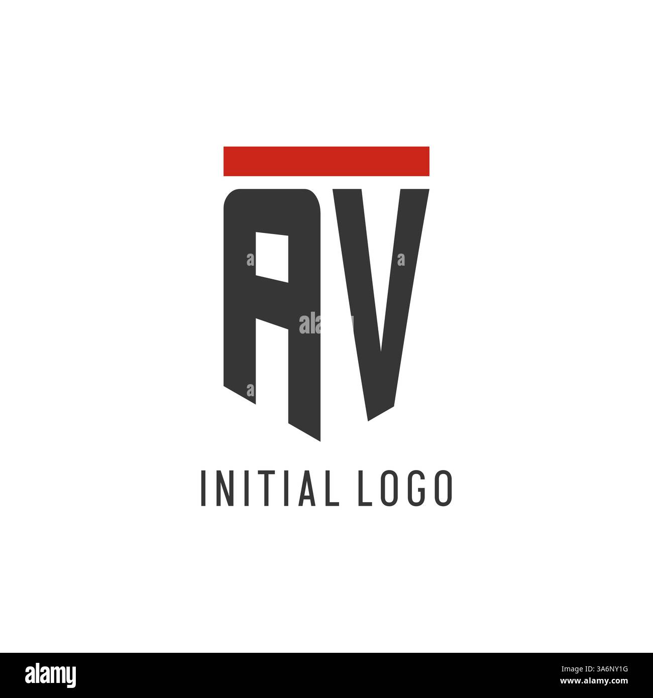 AV initial esport logo with simple shield design style vector graphic Stock Vector