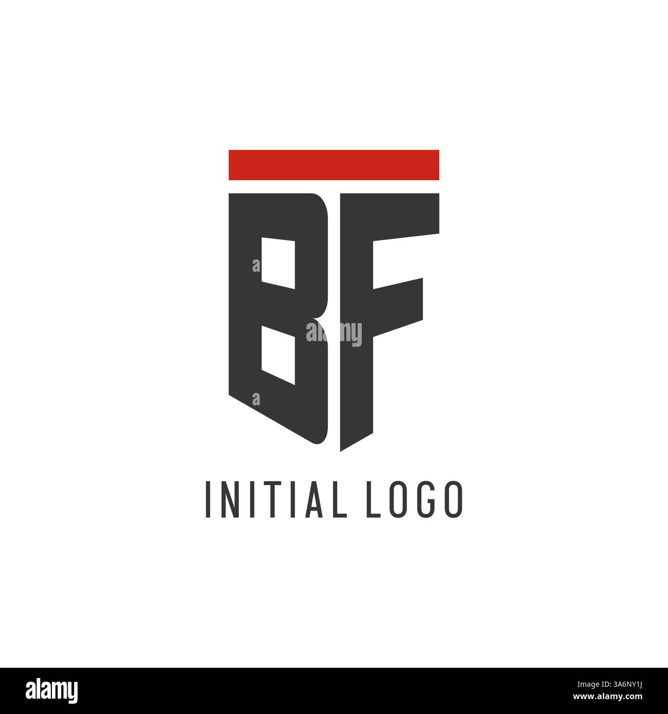 BF initial esport logo with simple shield design style vector graphic Stock Vector