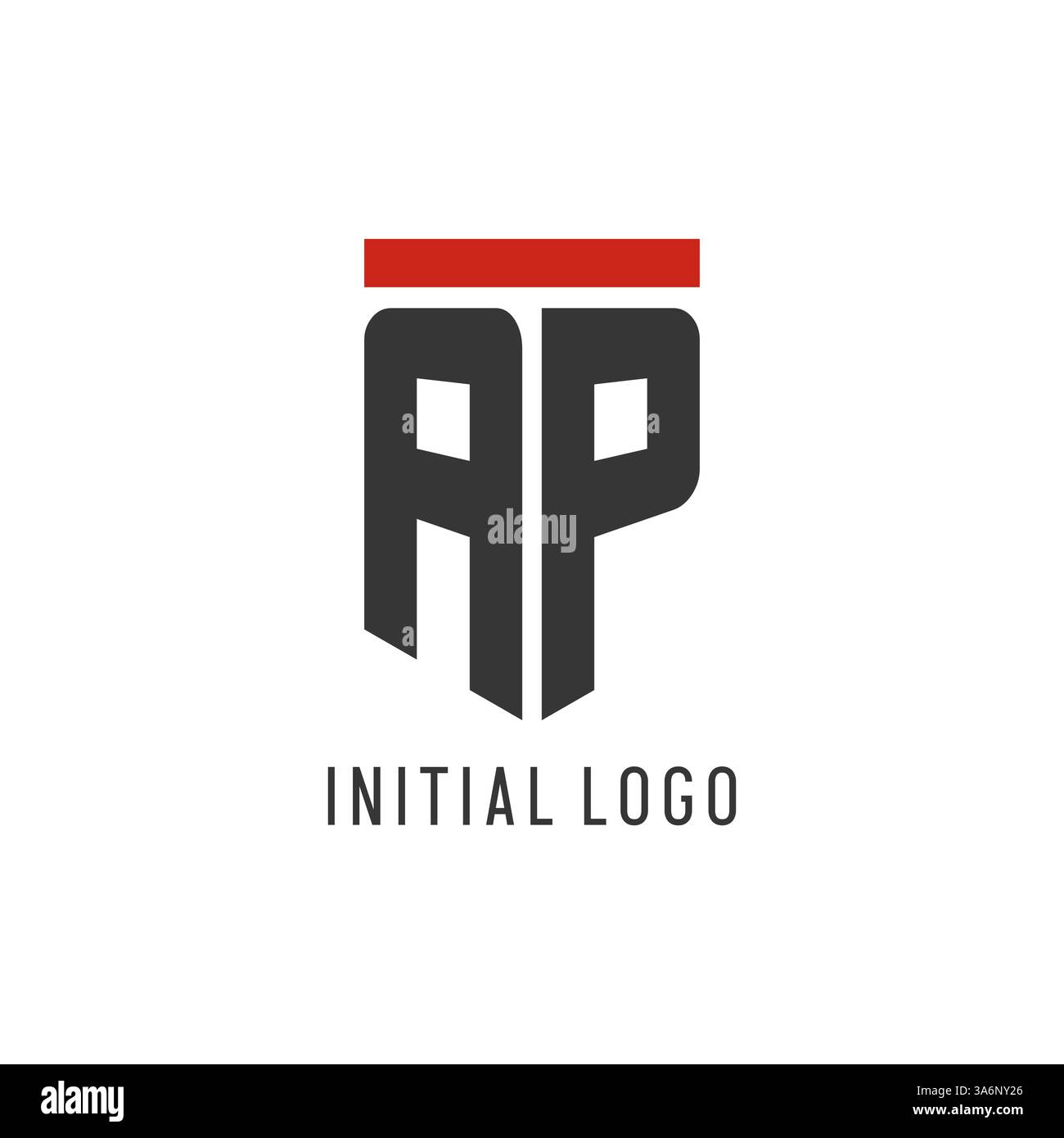 AP initial esport logo with simple shield design style vector graphic Stock Vector
