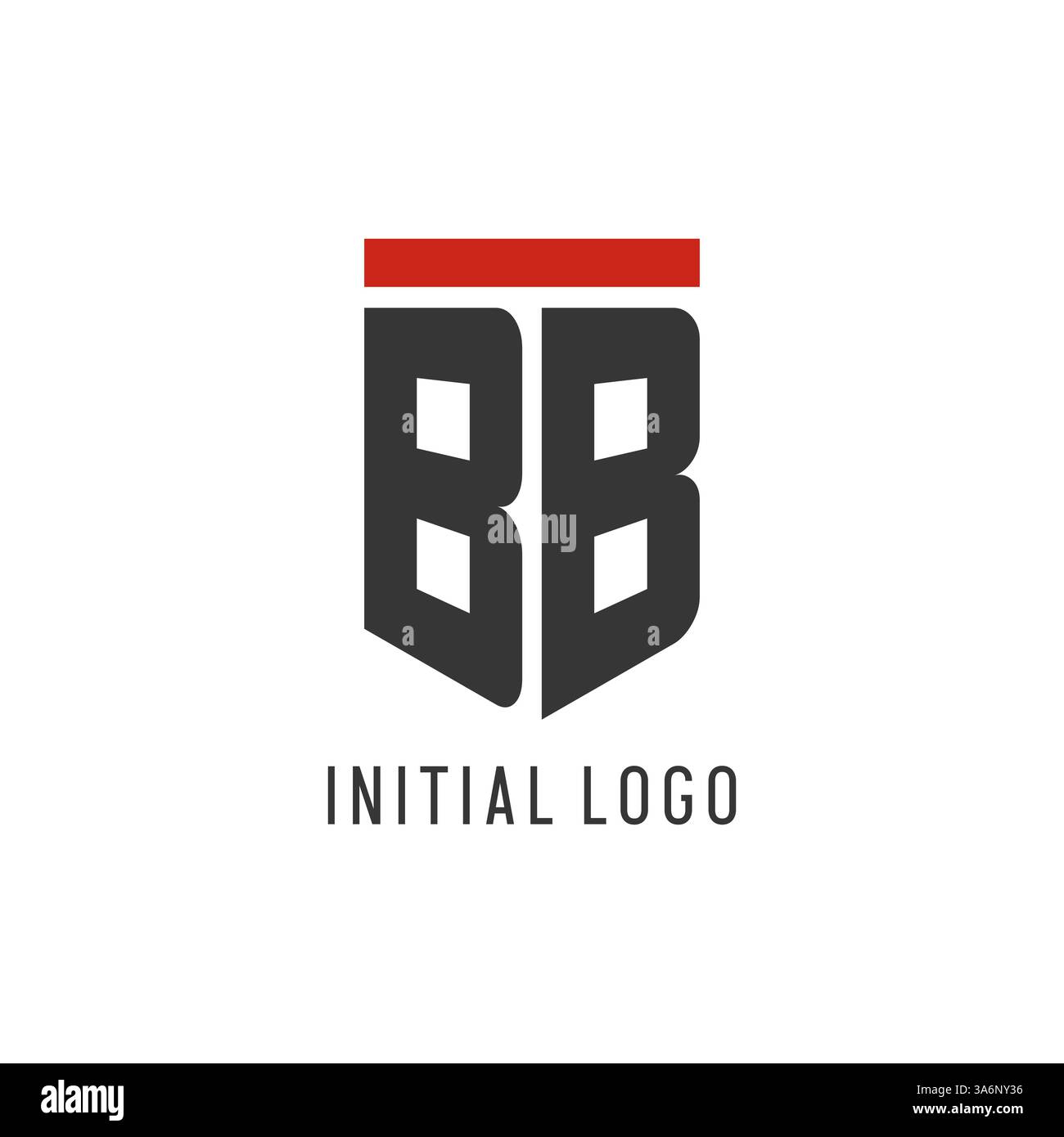 BB initial esport logo with simple shield design style vector graphic Stock Vector