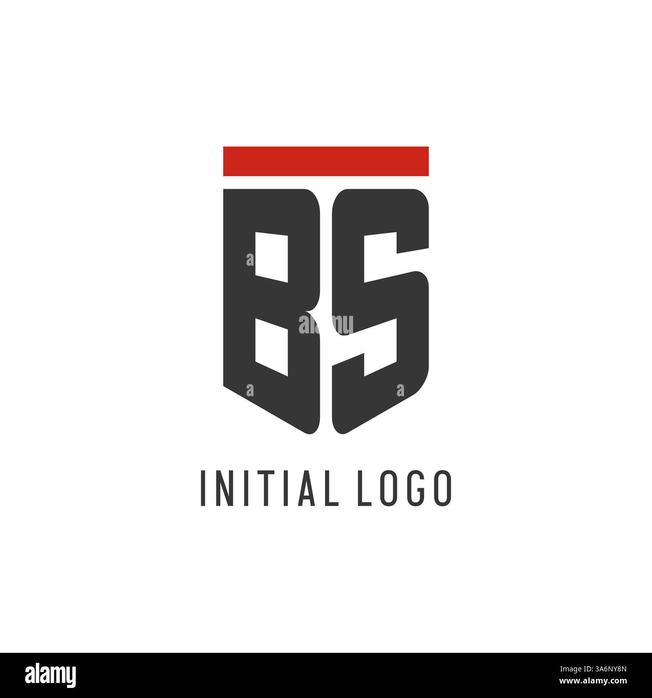 BS initial esport logo with simple shield design style vector graphic Stock Vector