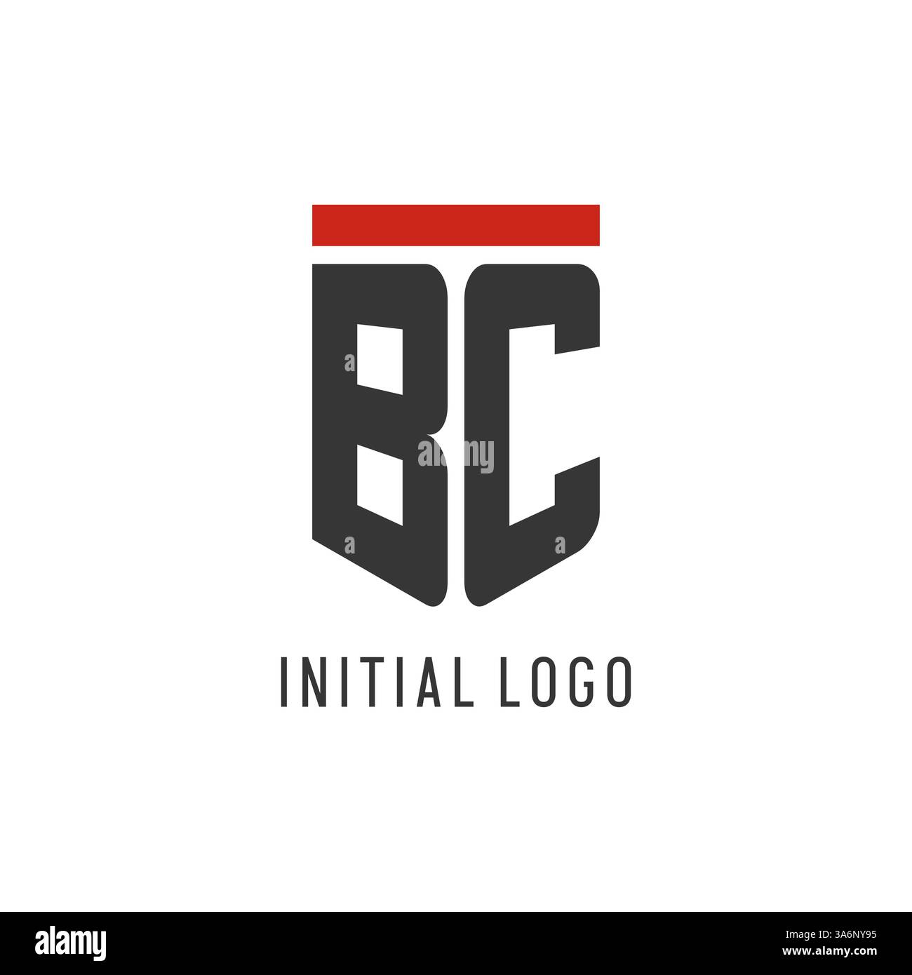 BC initial esport logo with simple shield design style vector graphic Stock Vector