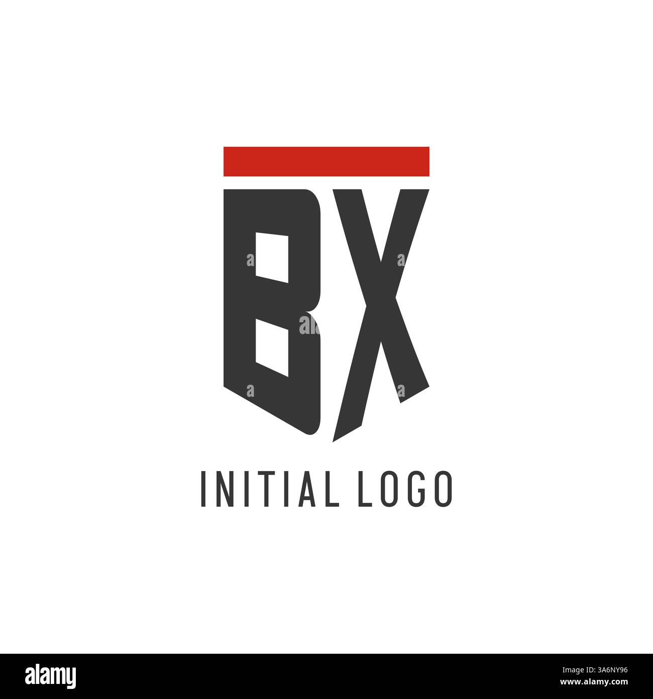 BX initial esport logo with simple shield design style vector graphic Stock Vector