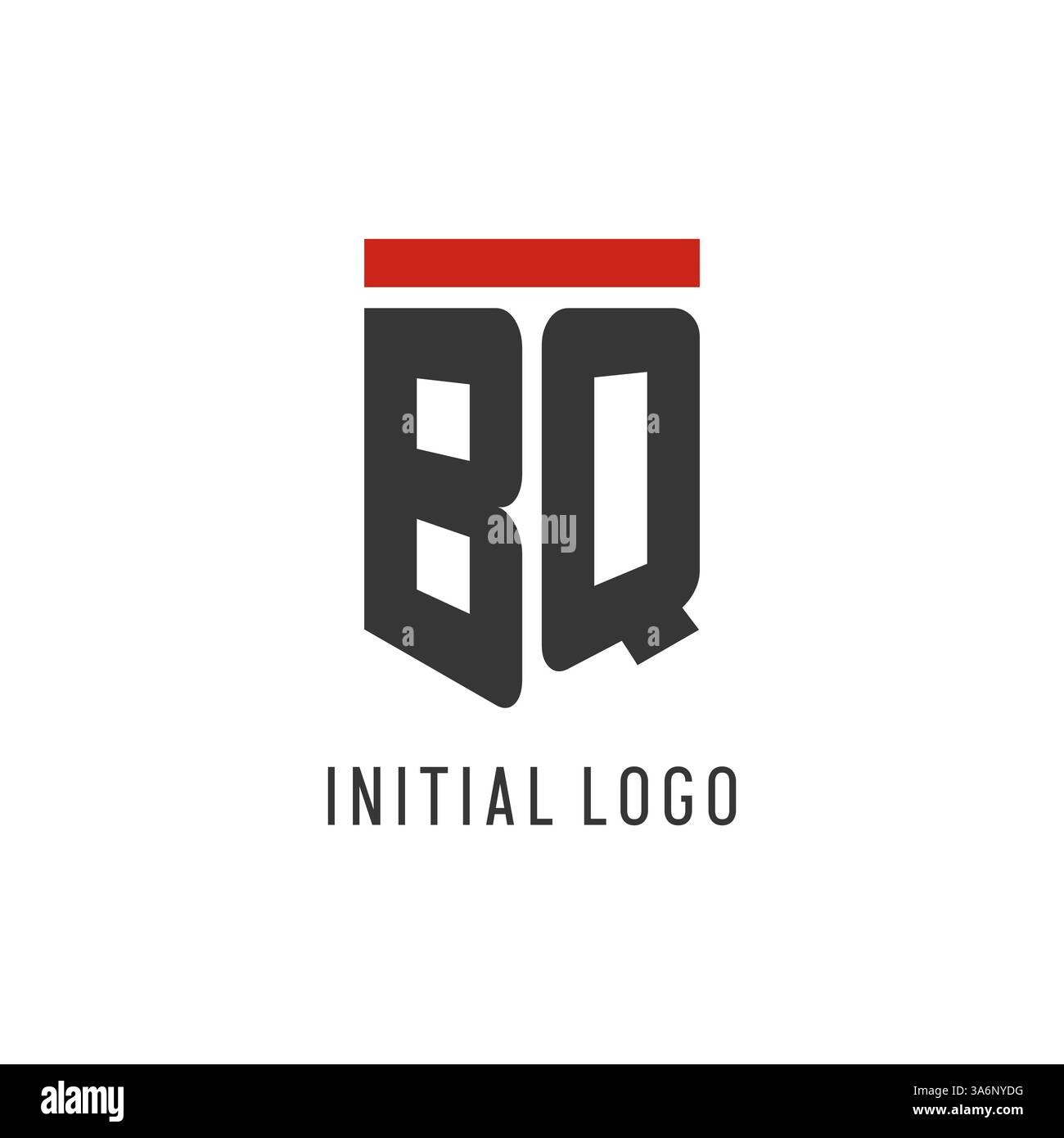 BQ initial esport logo with simple shield design style vector graphic Stock Vector
