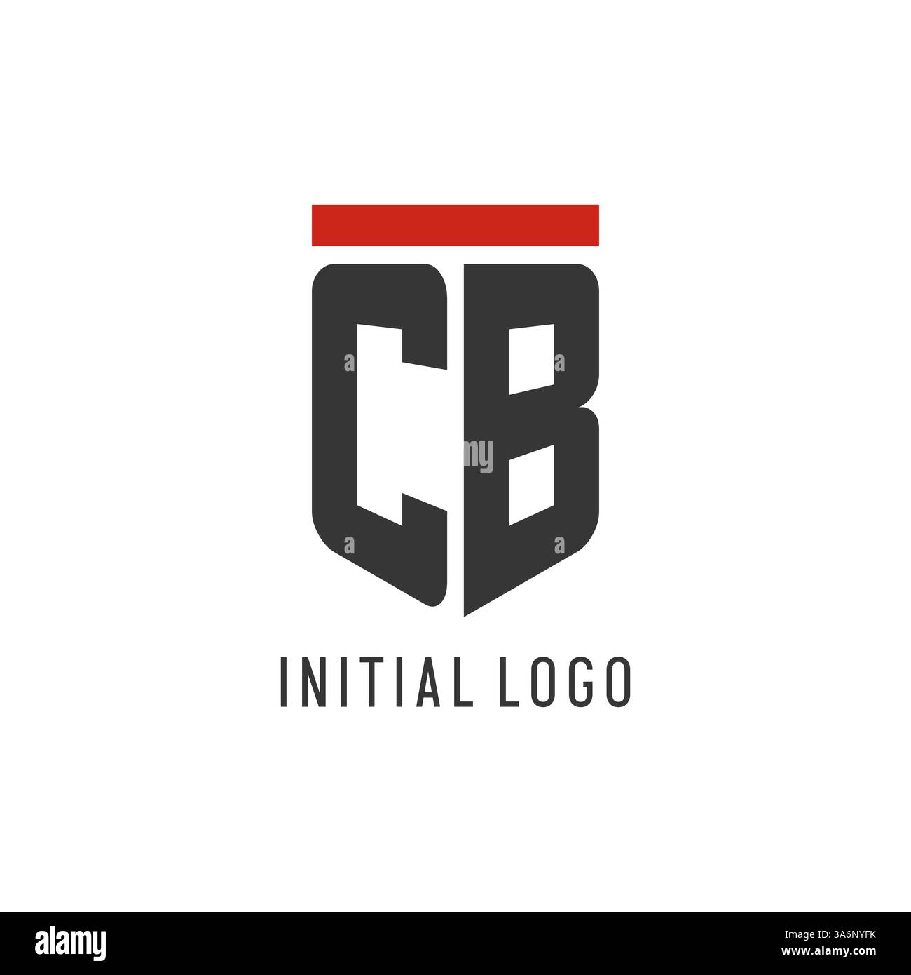 CB initial esport logo with simple shield design style vector graphic Stock Vector