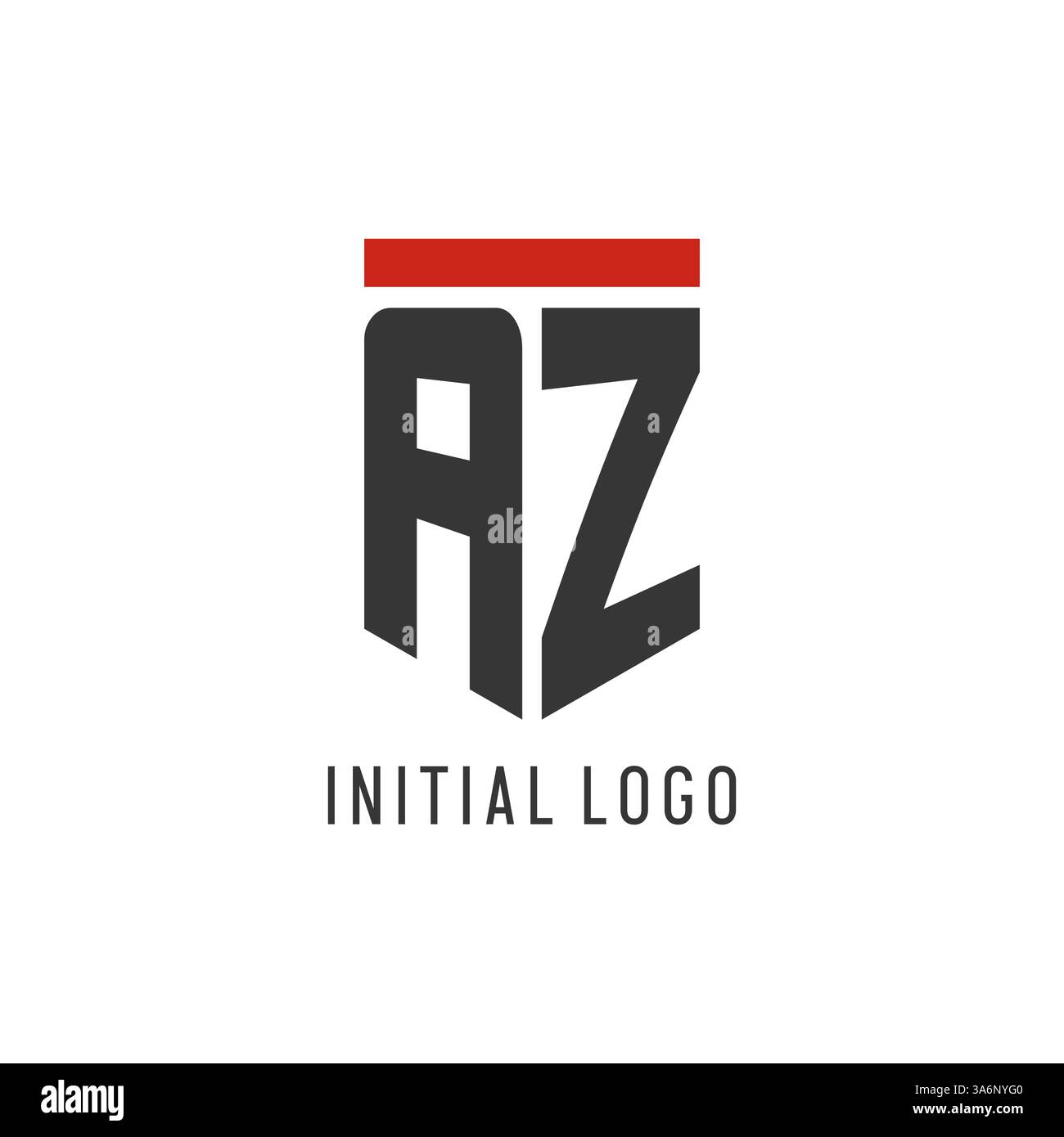 AZ initial esport logo with simple shield design style vector graphic Stock Vector