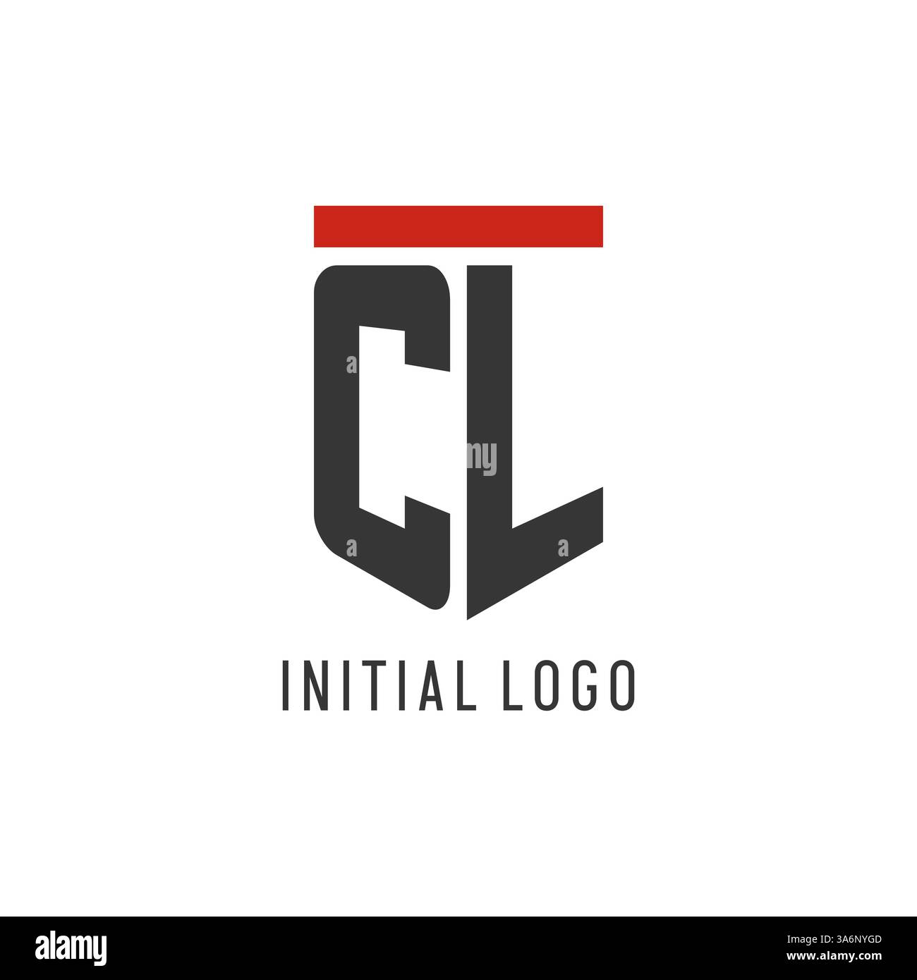 CL initial esport logo with simple shield design style vector graphic Stock Vector