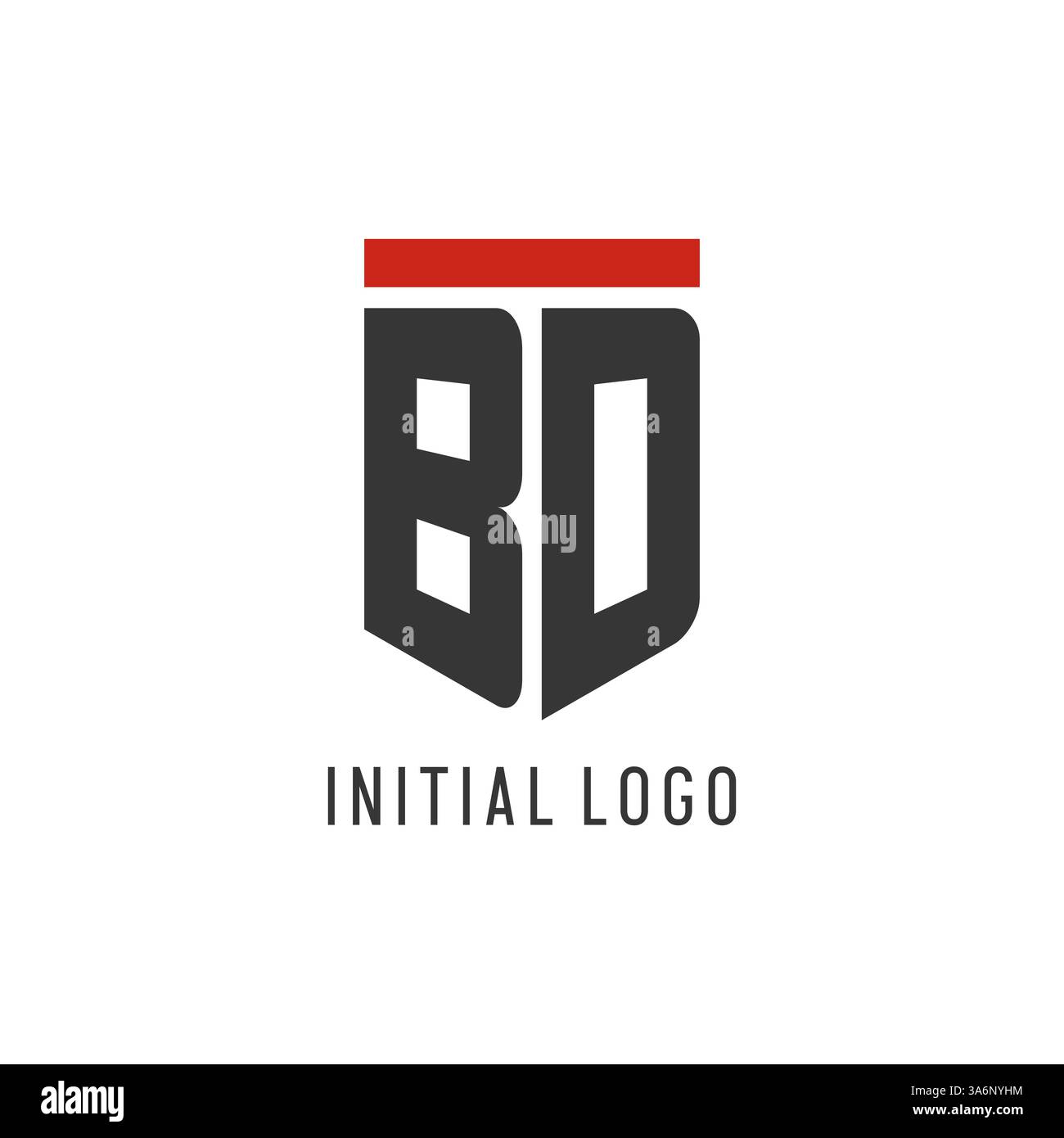 BD initial esport logo with simple shield design style vector graphic Stock Vector