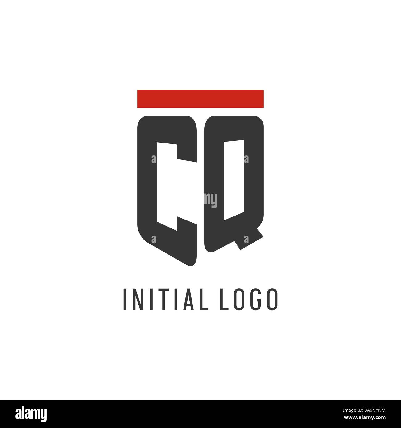 CQ initial esport logo with simple shield design style vector graphic Stock Vector