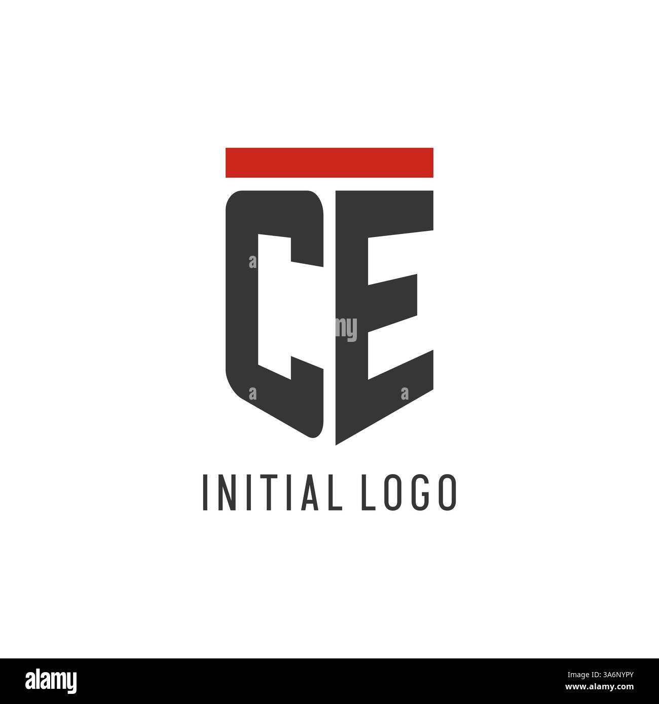 CE initial esport logo with simple shield design style vector graphic Stock Vector