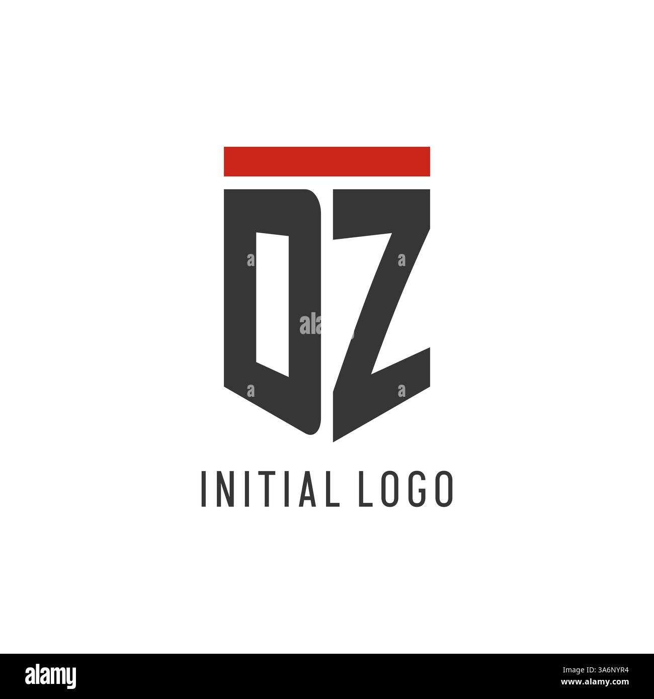 DZ initial esport logo with simple shield design style vector graphic Stock Vector