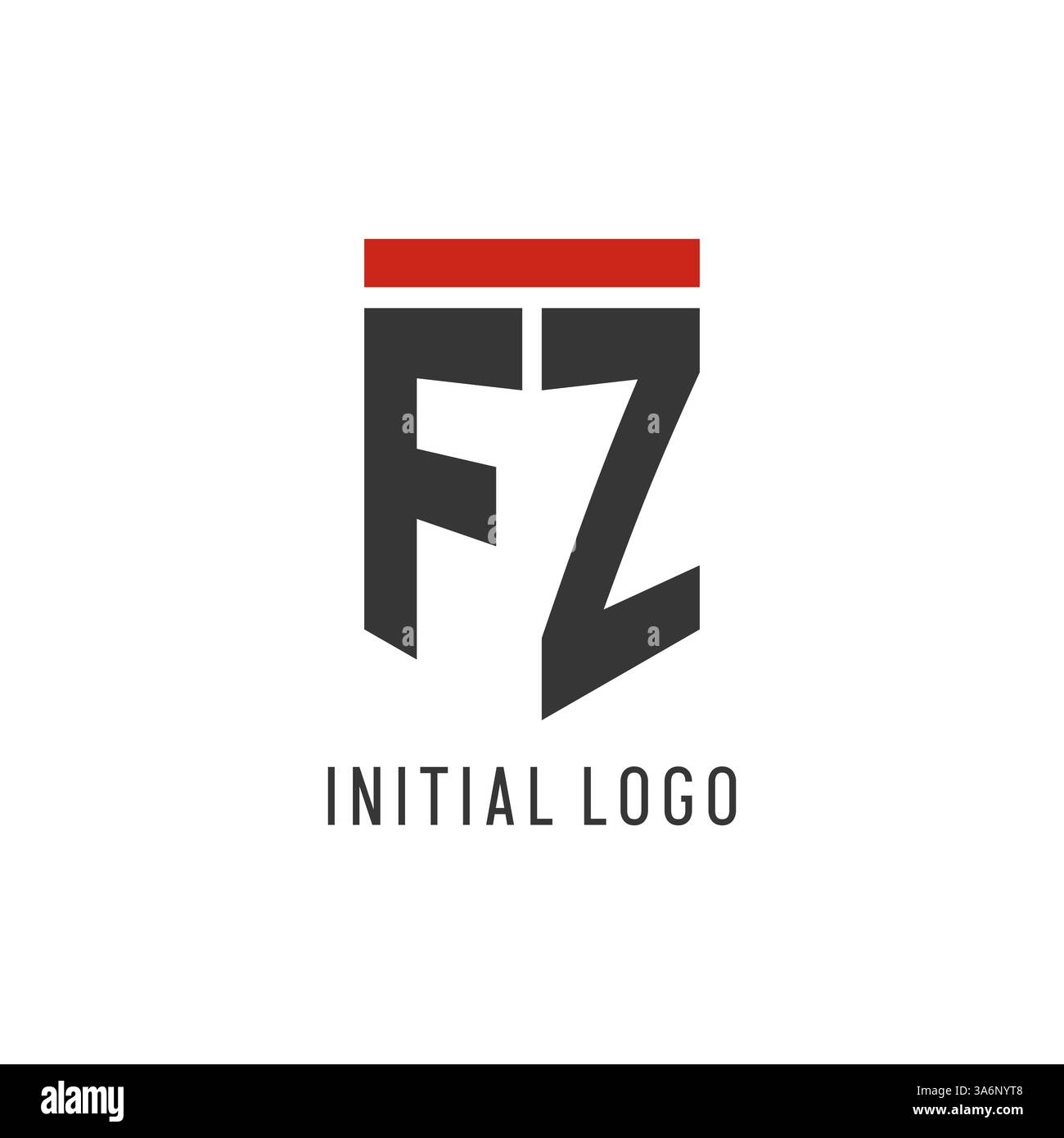FZ initial esport logo with simple shield design style vector graphic Stock Vector