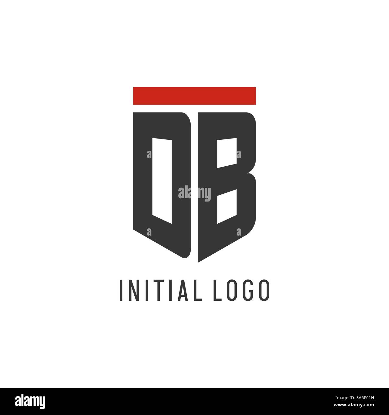 DB initial esport logo with simple shield design style vector graphic Stock Vector