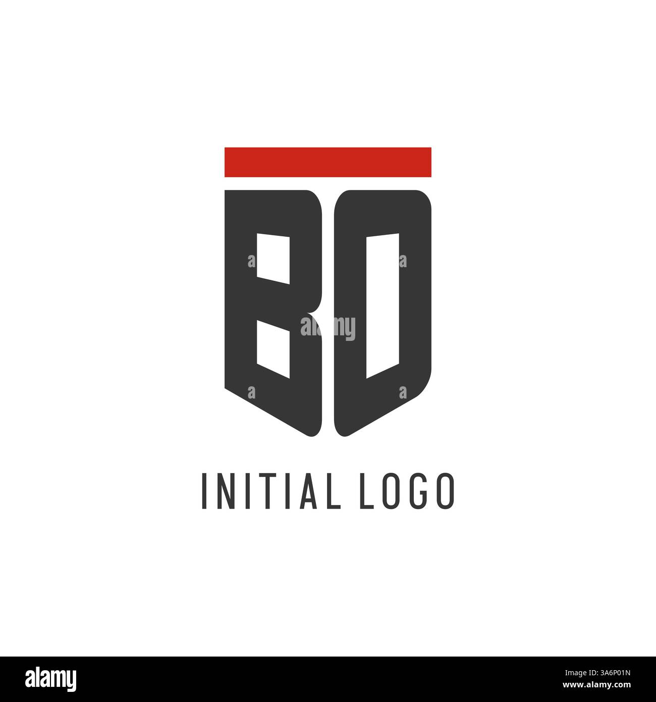 BO initial esport logo with simple shield design style vector graphic Stock Vector