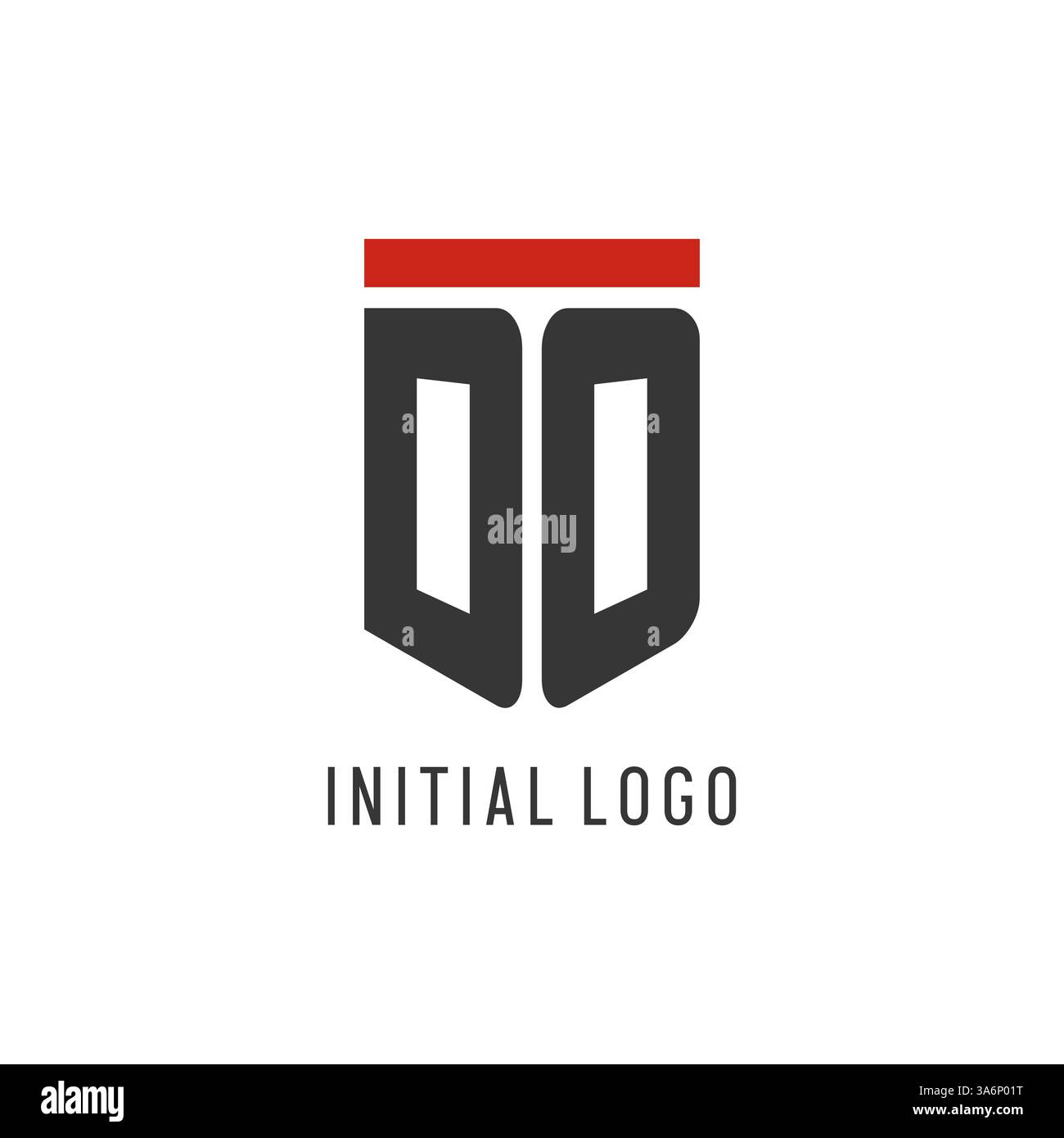 DO initial esport logo with simple shield design style vector graphic ...