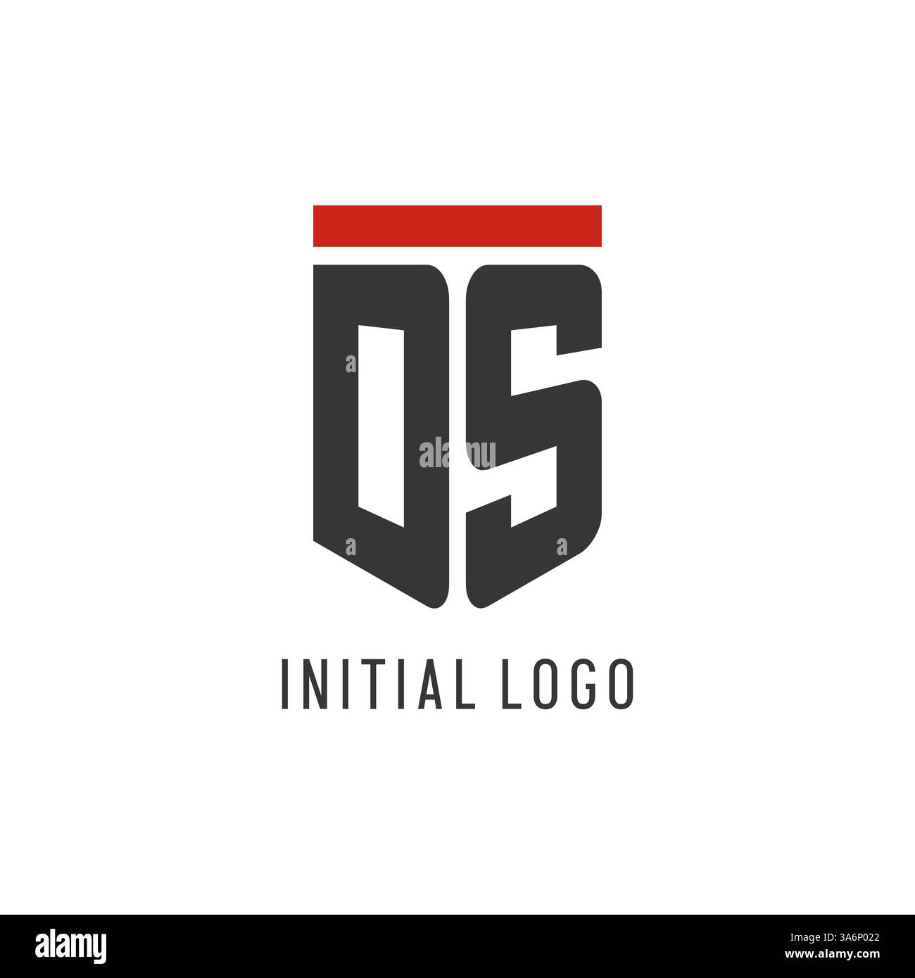 DS initial esport logo with simple shield design style vector graphic Stock Vector