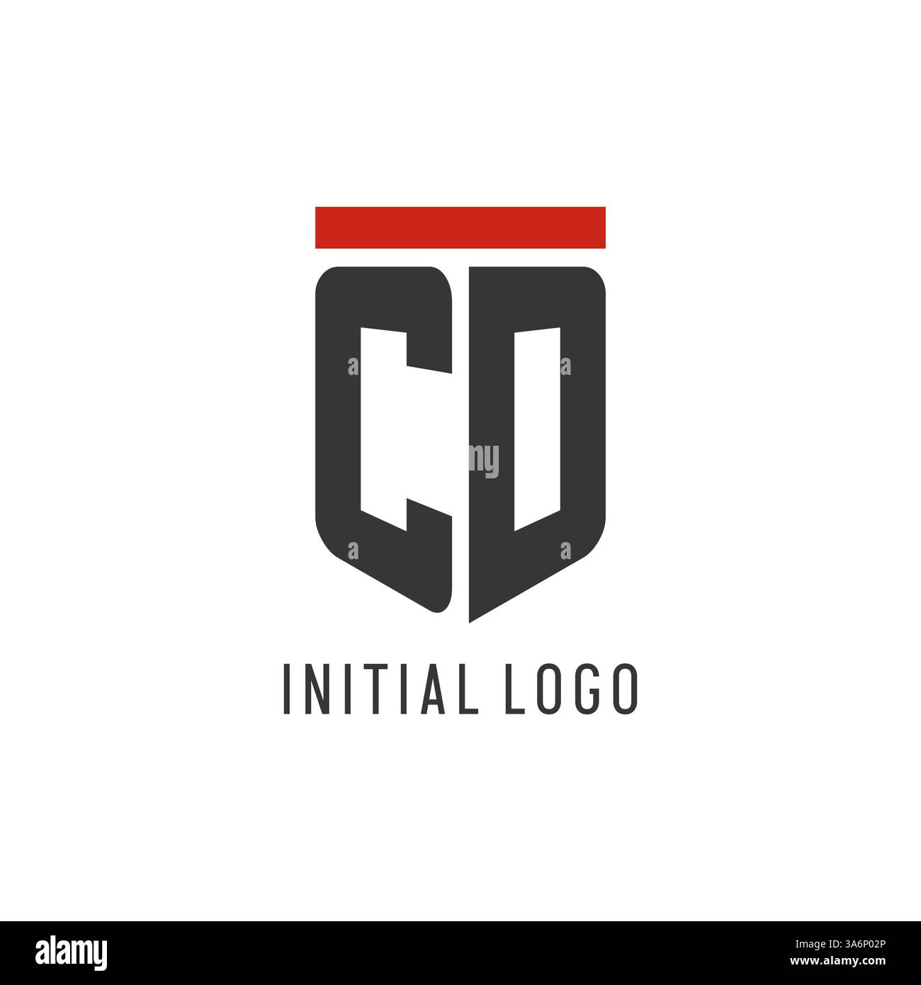 CD initial esport logo with simple shield design style vector graphic Stock Vector