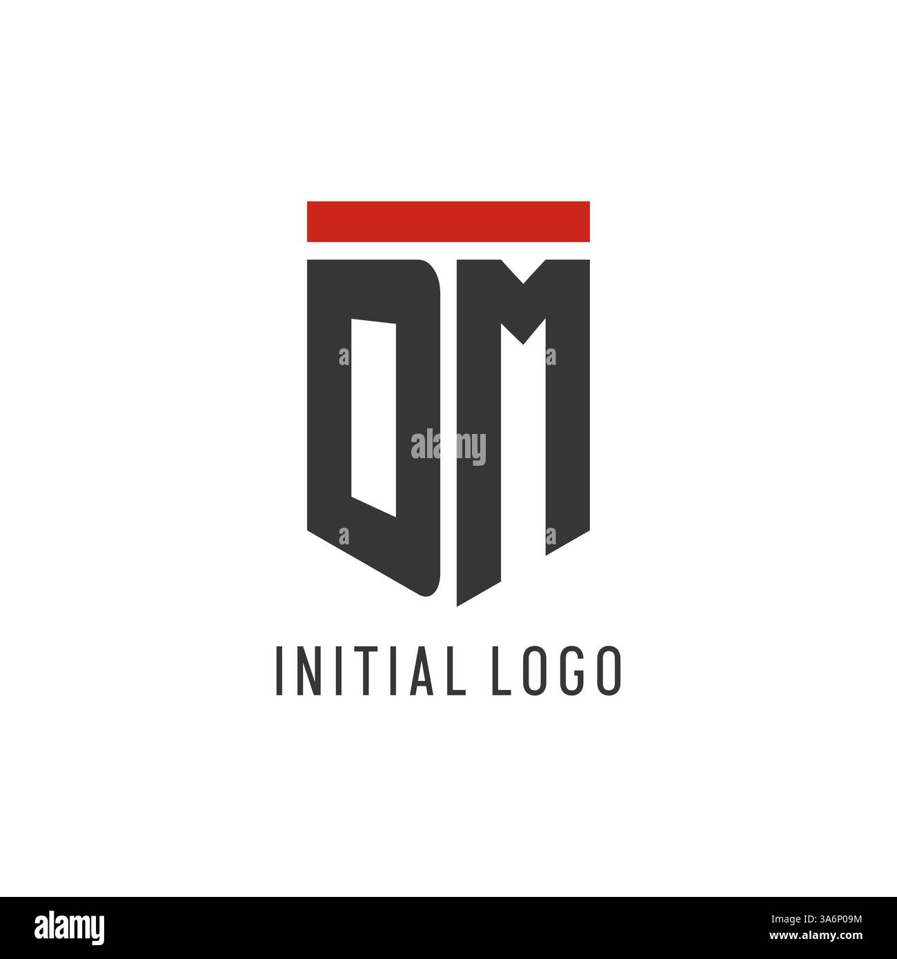 DM initial esport logo with simple shield design style vector graphic Stock Vector