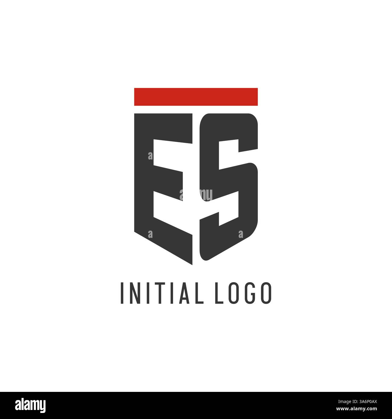 ES initial esport logo with simple shield design style vector graphic Stock Vector