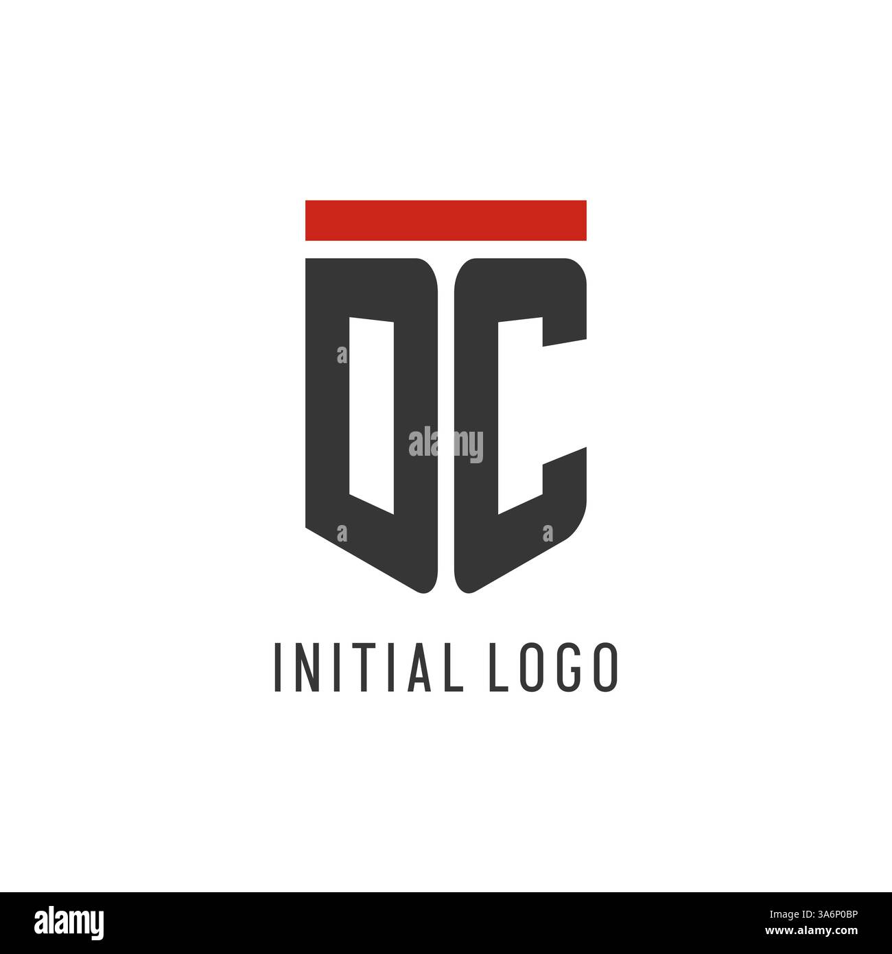 DC initial esport logo with simple shield design style vector graphic Stock Vector
