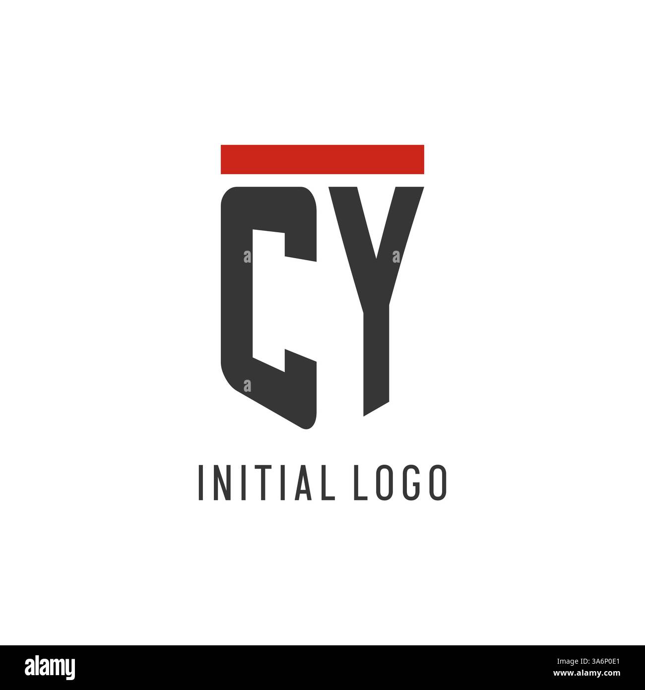 CY initial esport logo with simple shield design style vector graphic Stock Vector