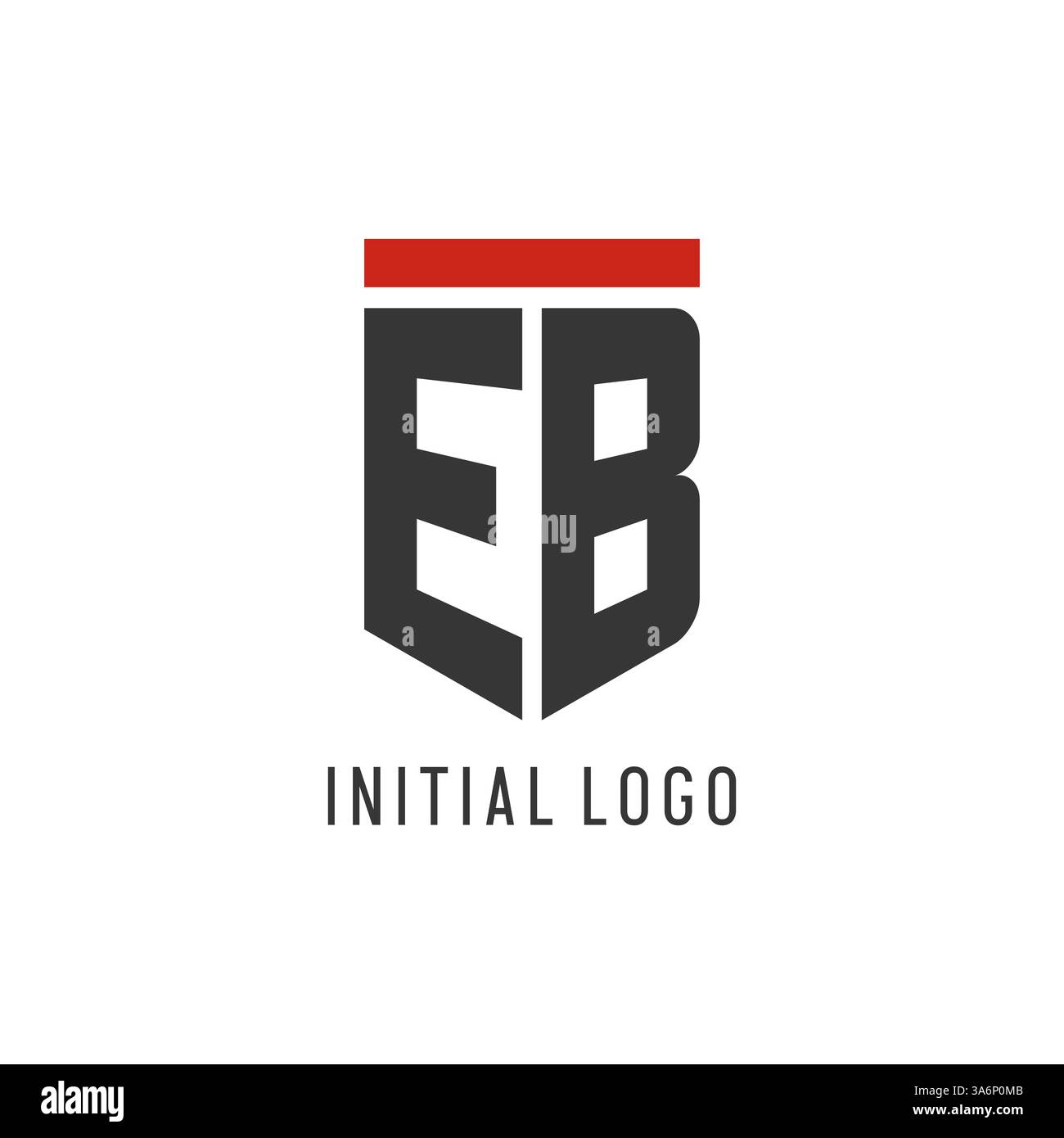 EB initial esport logo with simple shield design style vector graphic Stock Vector