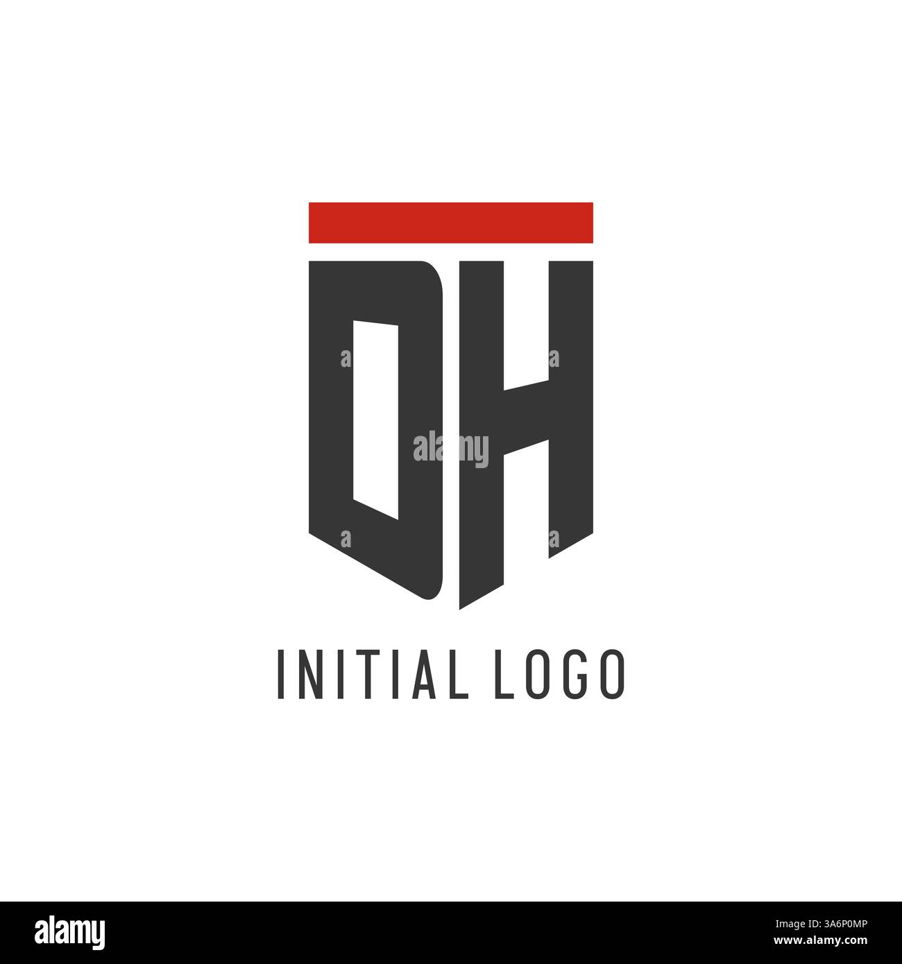 DH initial esport logo with simple shield design style vector graphic Stock Vector