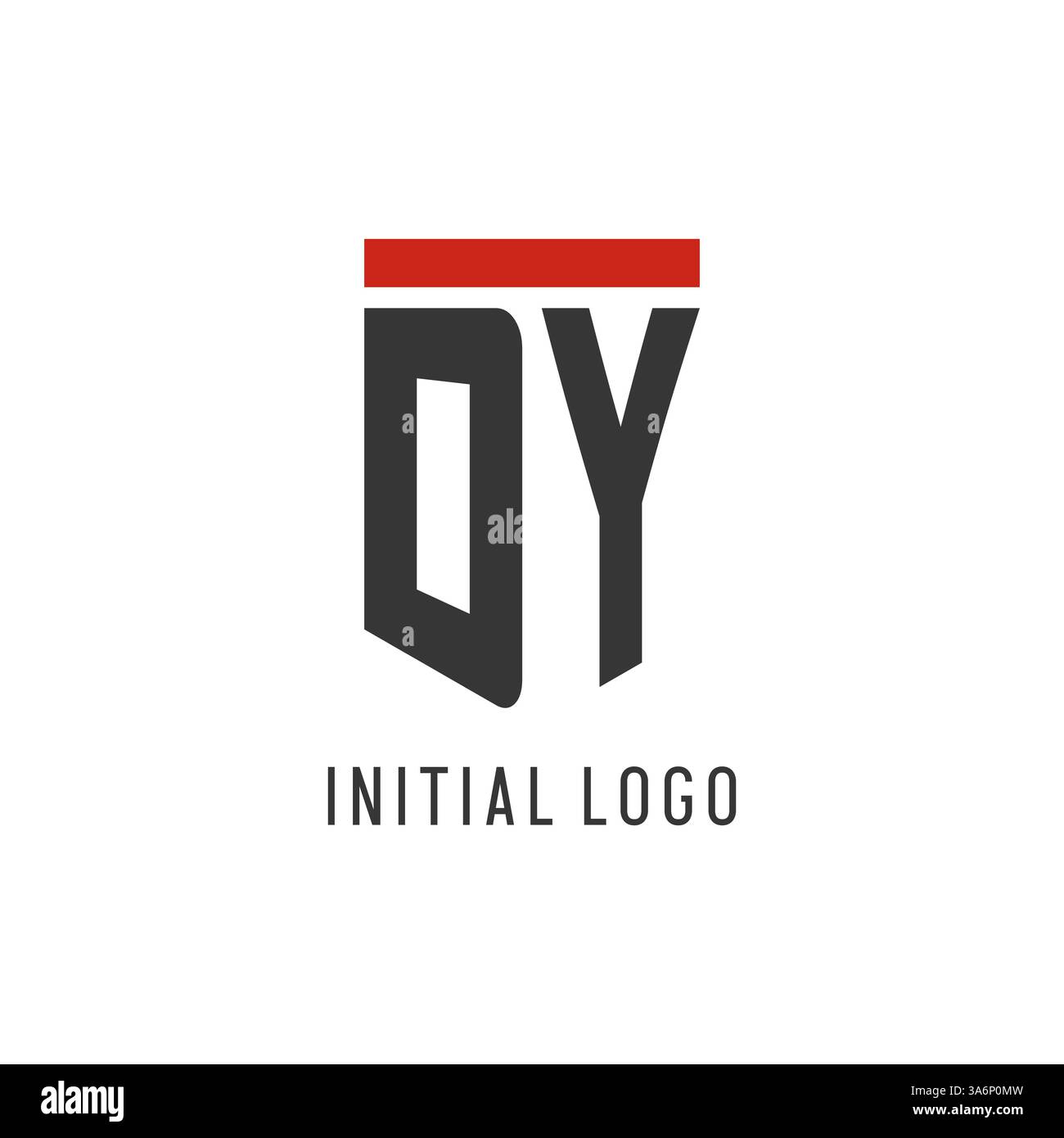 DY initial esport logo with simple shield design style vector graphic Stock Vector