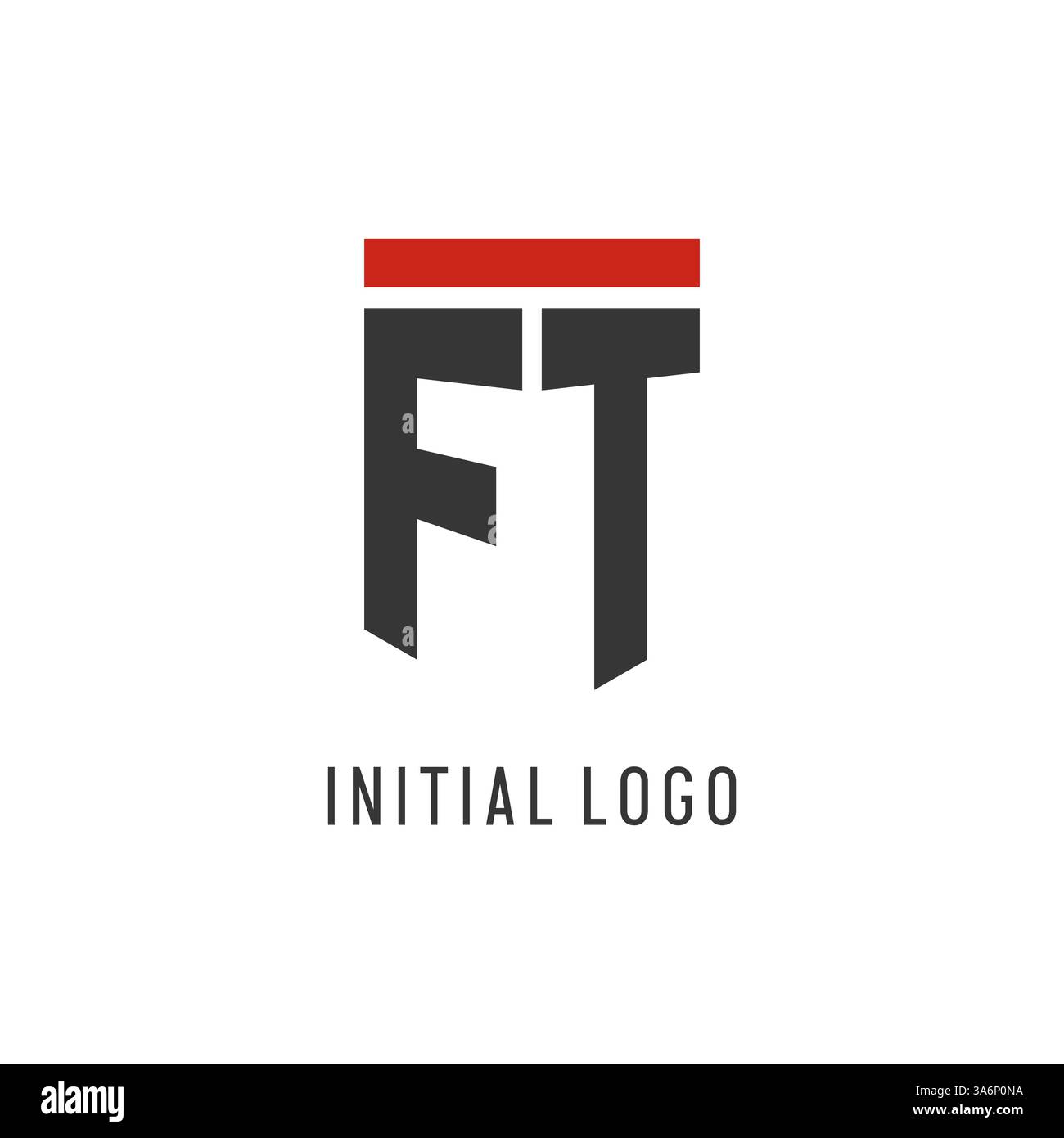 FT initial esport logo with simple shield design style vector graphic Stock Vector