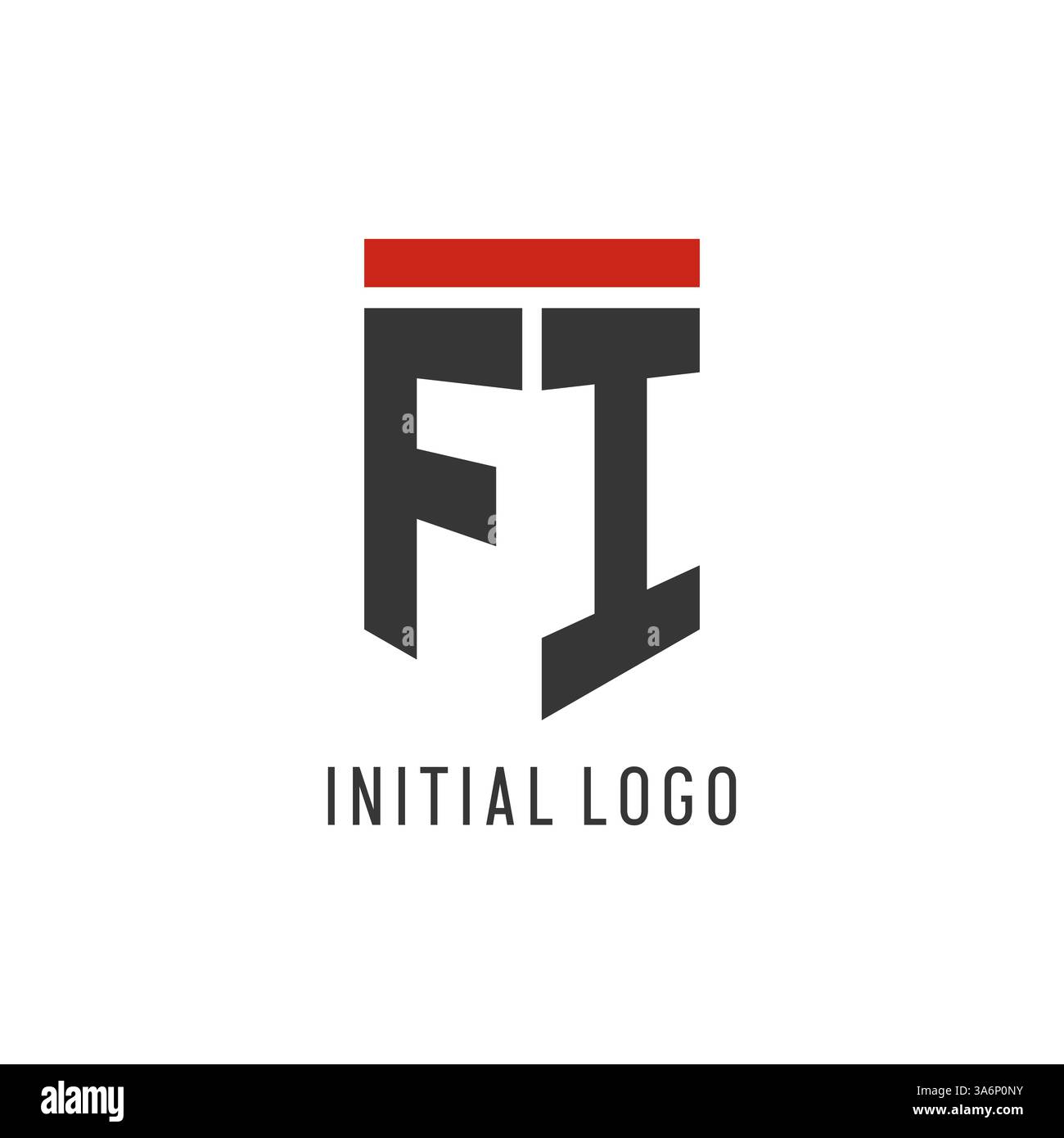 FI initial esport logo with simple shield design style vector graphic ...