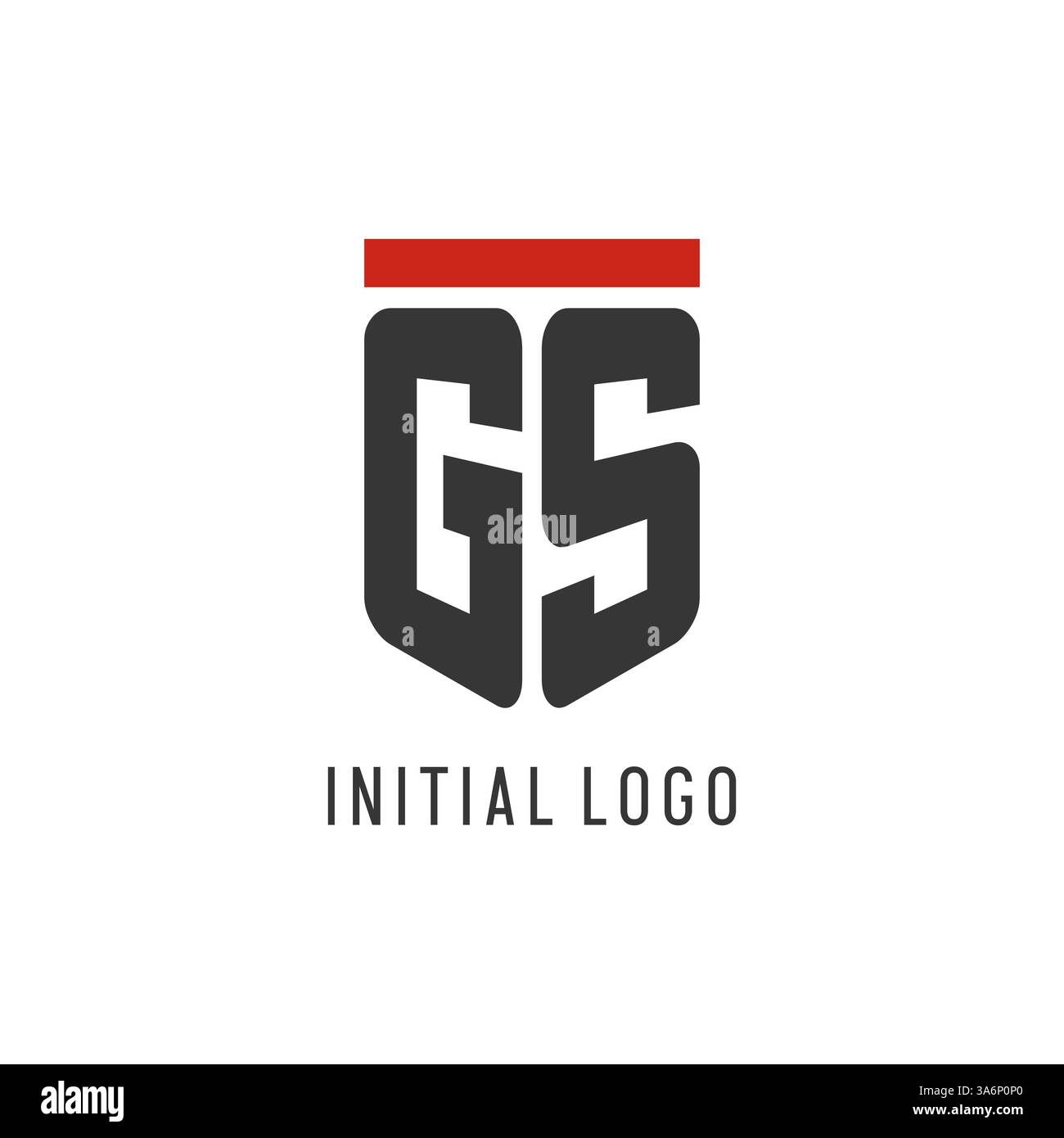 GS initial esport logo with simple shield design style vector graphic Stock Vector