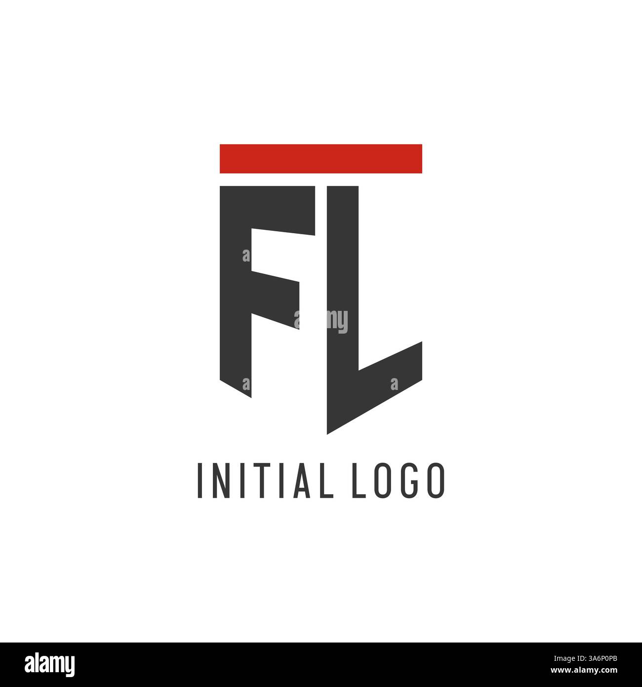 FL initial esport logo with simple shield design style vector graphic Stock Vector