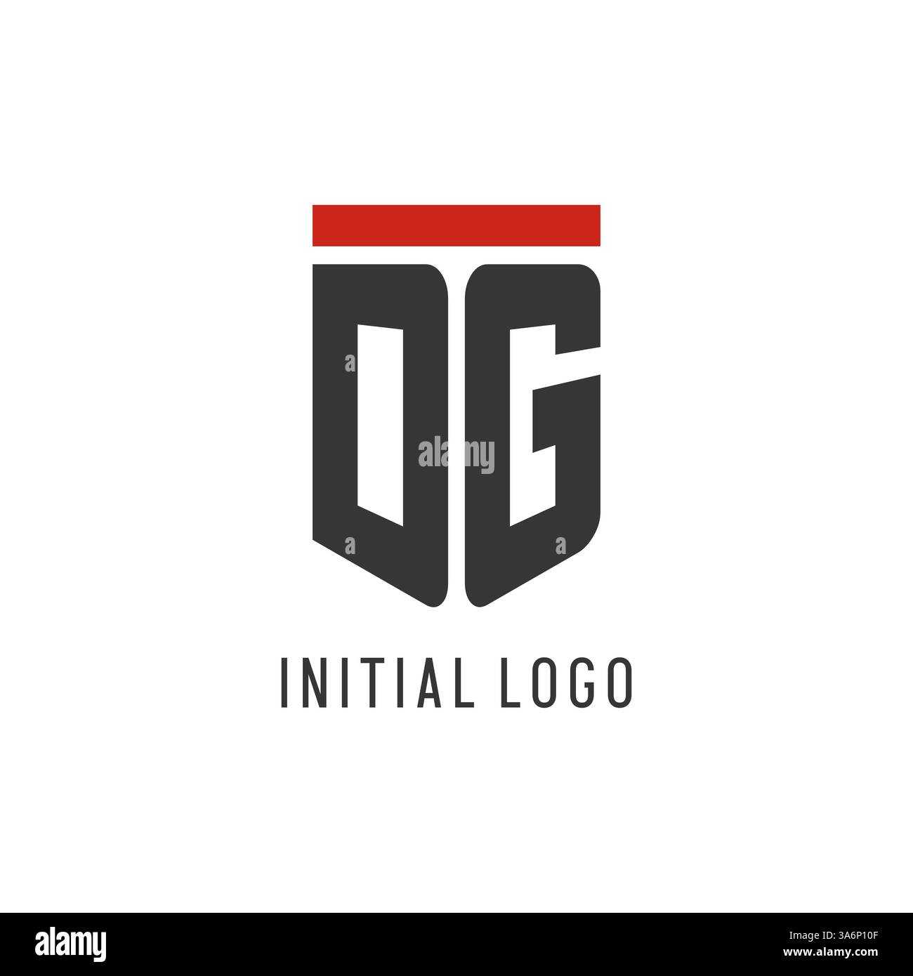DG initial esport logo with simple shield design style vector graphic Stock Vector