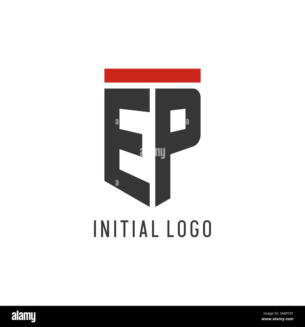 EP initial esport logo with simple shield design style vector graphic Stock Vector