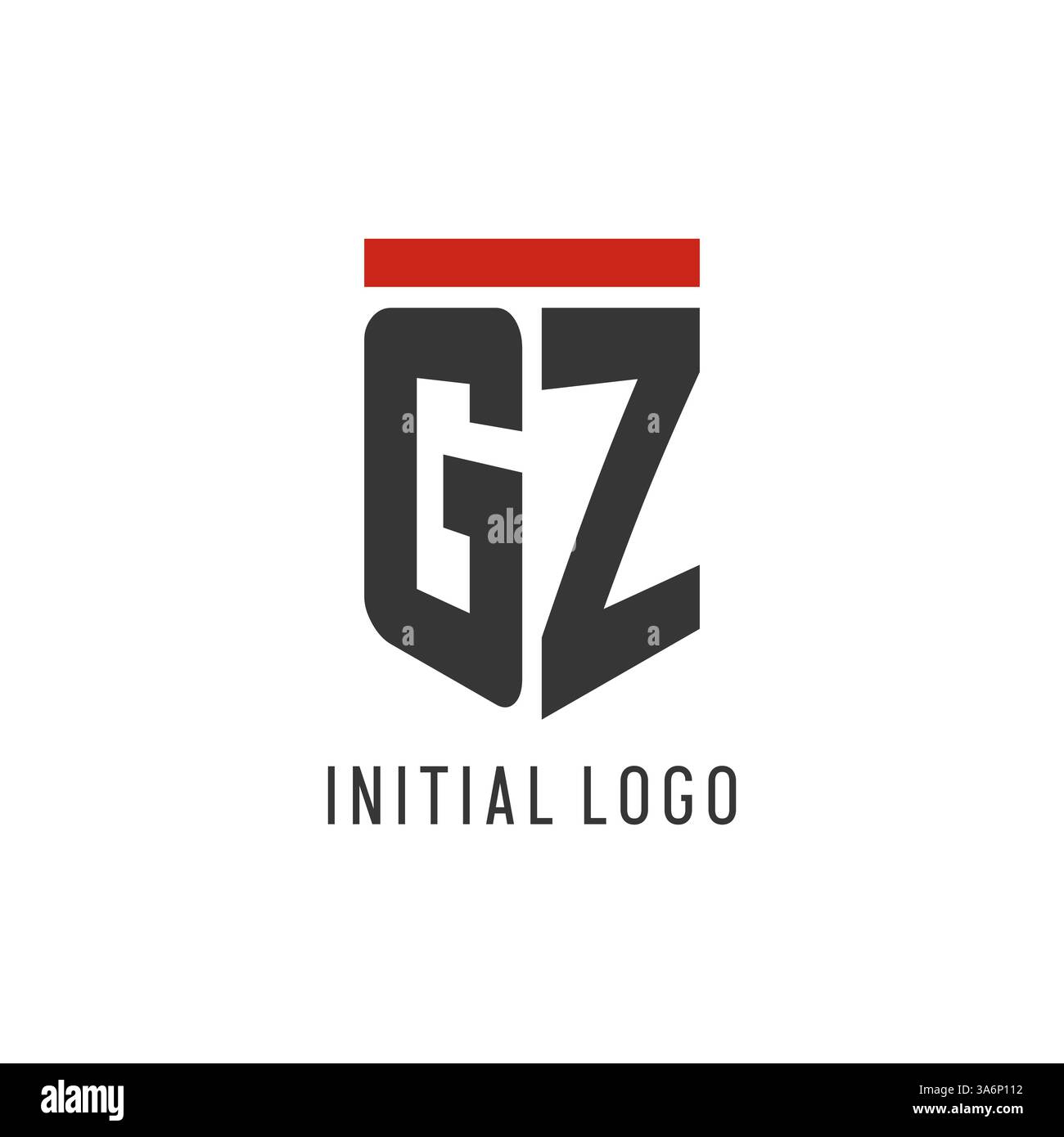 GZ initial esport logo with simple shield design style vector graphic Stock Vector