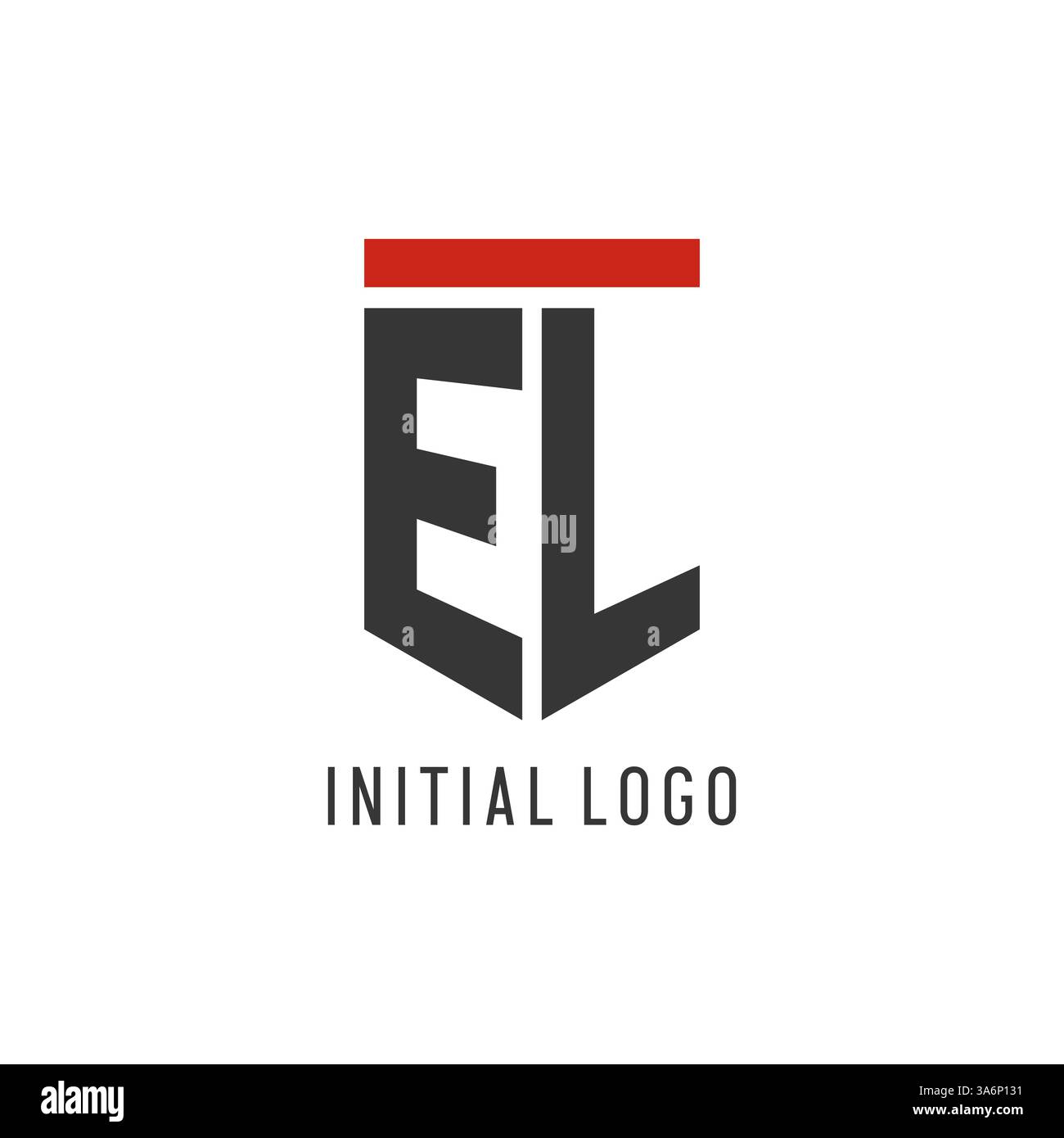 EL initial esport logo with simple shield design style vector graphic Stock Vector