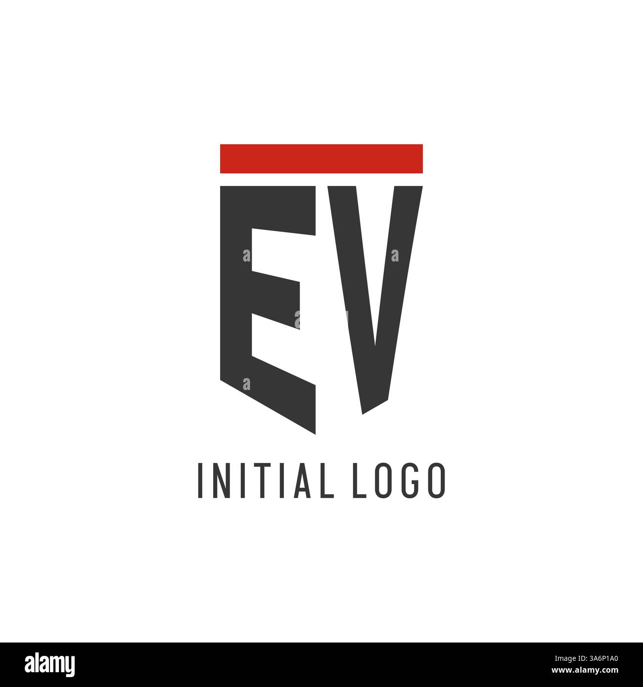 EV initial esport logo with simple shield design style vector graphic Stock Vector