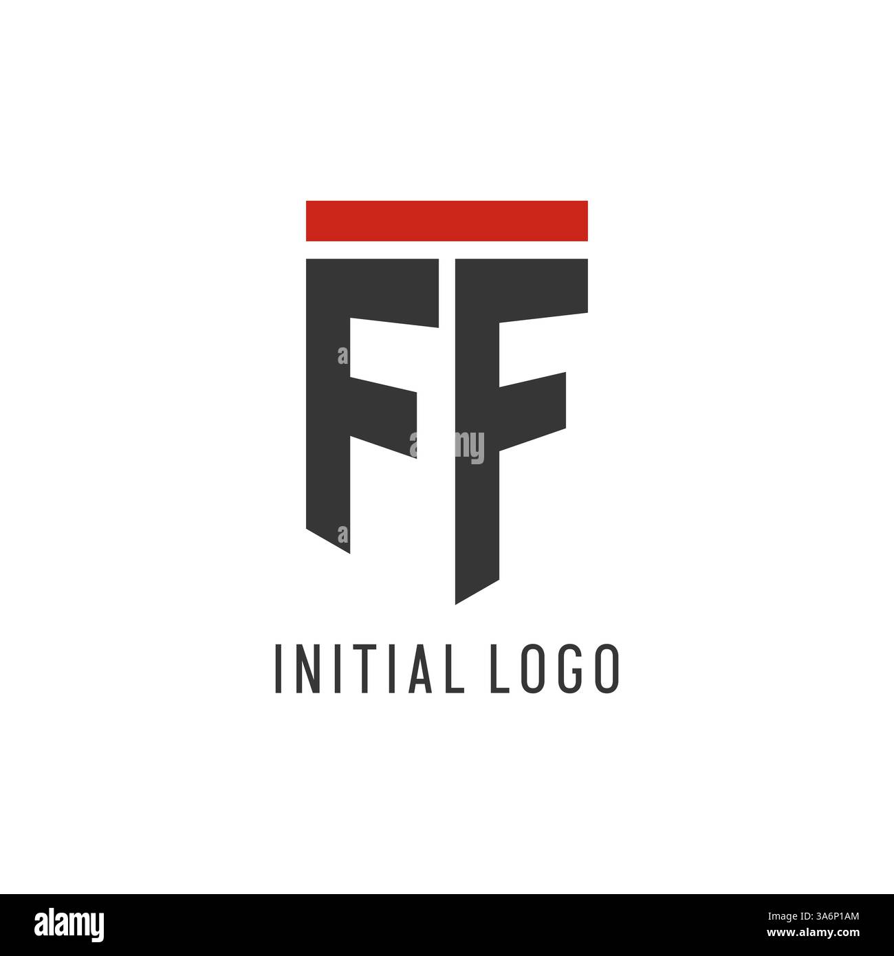 FF initial esport logo with simple shield design style vector graphic Stock Vector