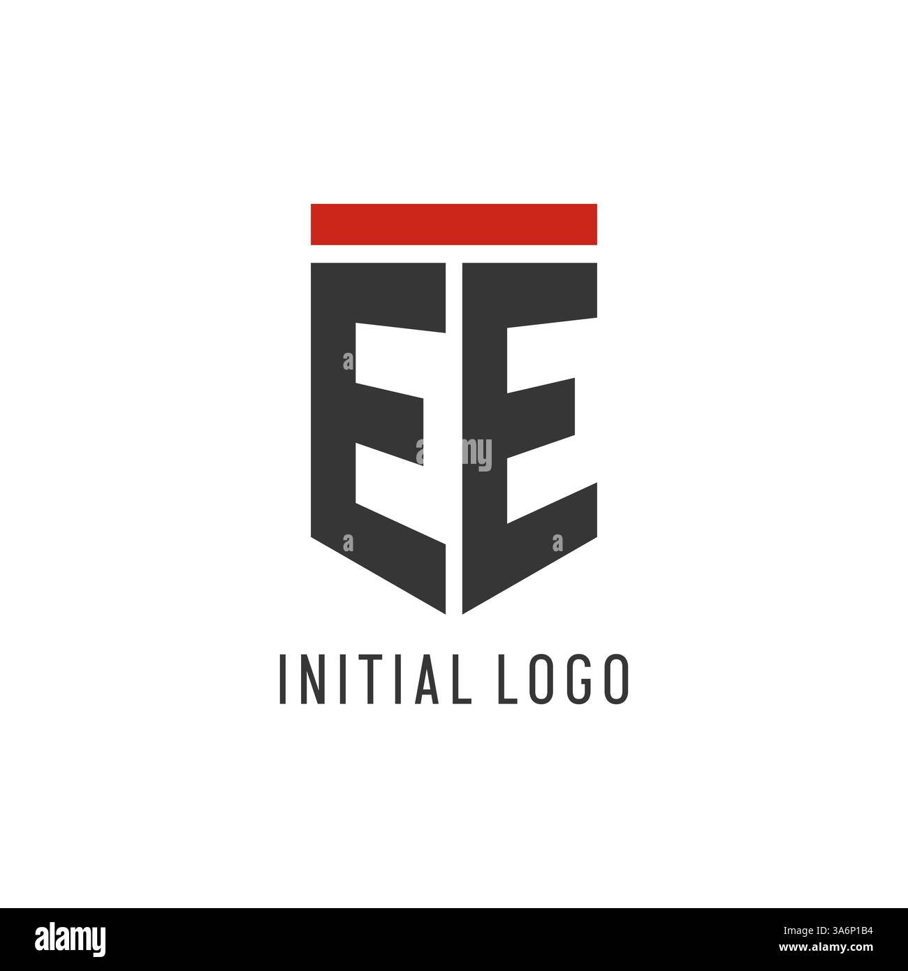 EE initial esport logo with simple shield design style vector graphic Stock Vector