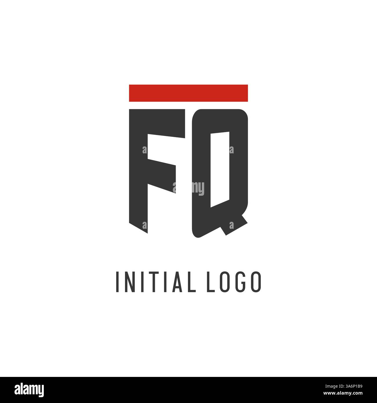 FQ initial esport logo with simple shield design style vector graphic Stock Vector